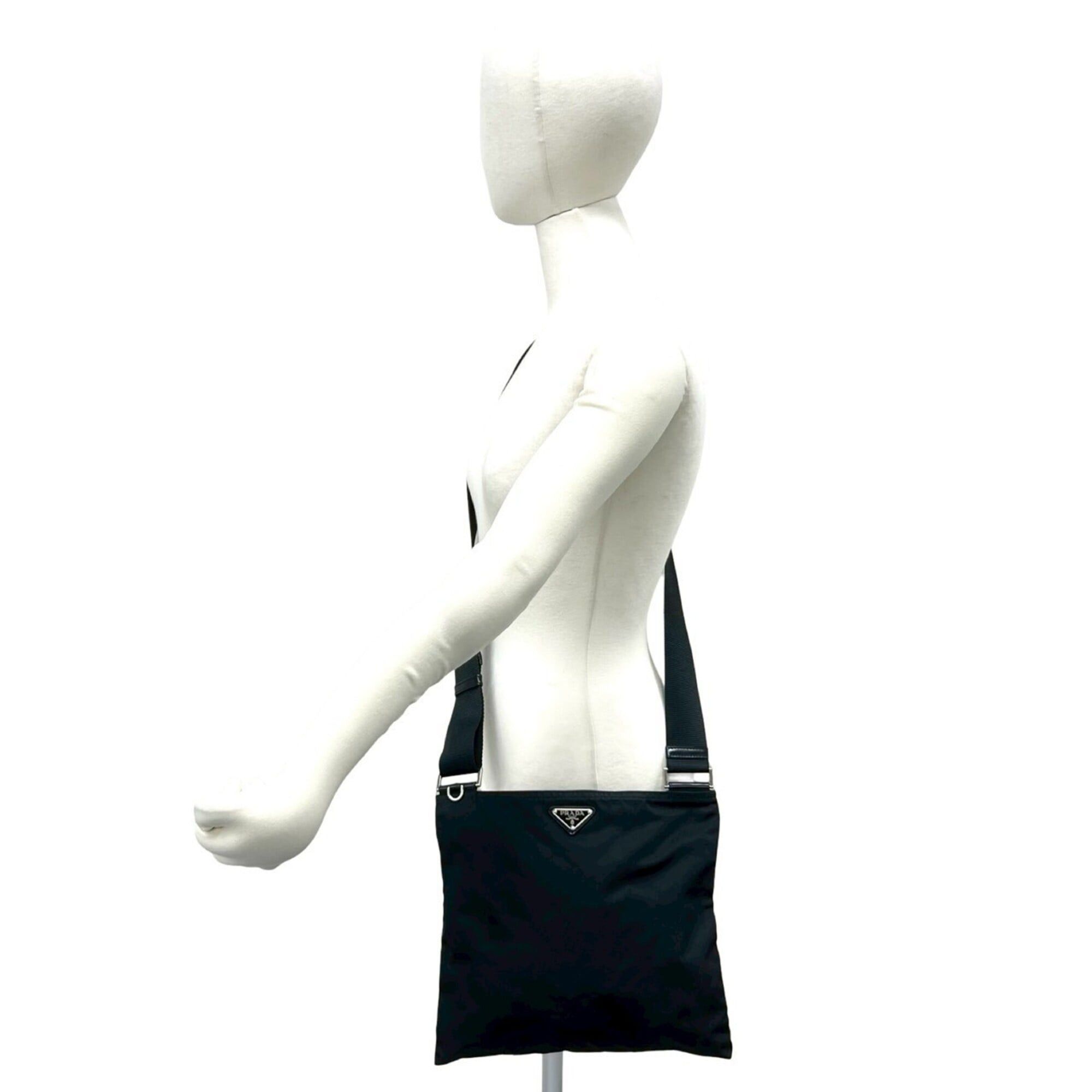 Prada Prada Triangle Logo Hardware Tessuto Nylon Mini Shoulder Bag Handbag Pouch Sacoche Black 237-5 Size ONE SIZE - 2 Thumbnail
