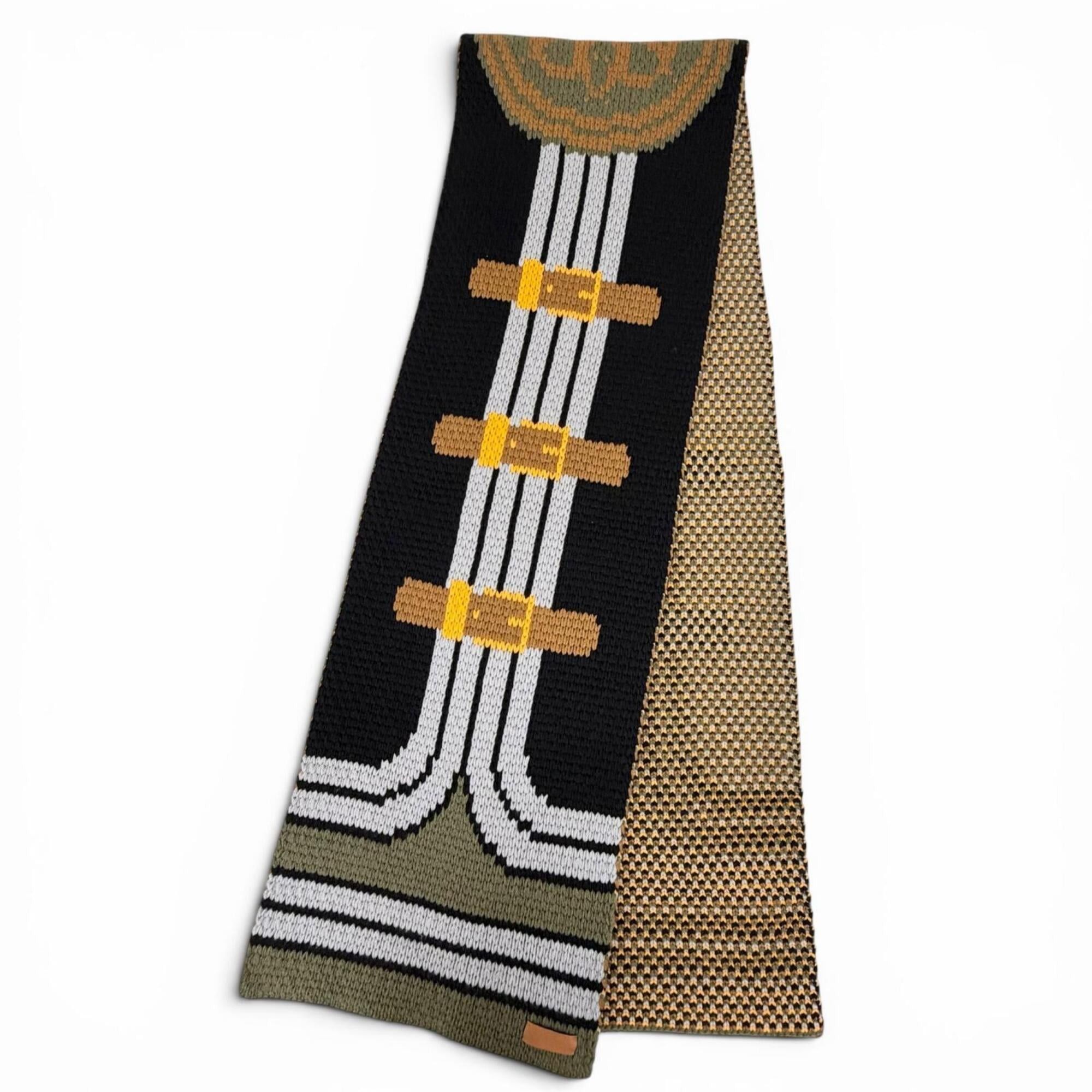 Hermes HERMES H521729S Grande Tenue 100% Cashmere Long Stole/Scarf with Logo Leather Patch - Black, Khaki, Gray Made in England Authentic Women's Size ONE SIZE - 2 Thumbnail