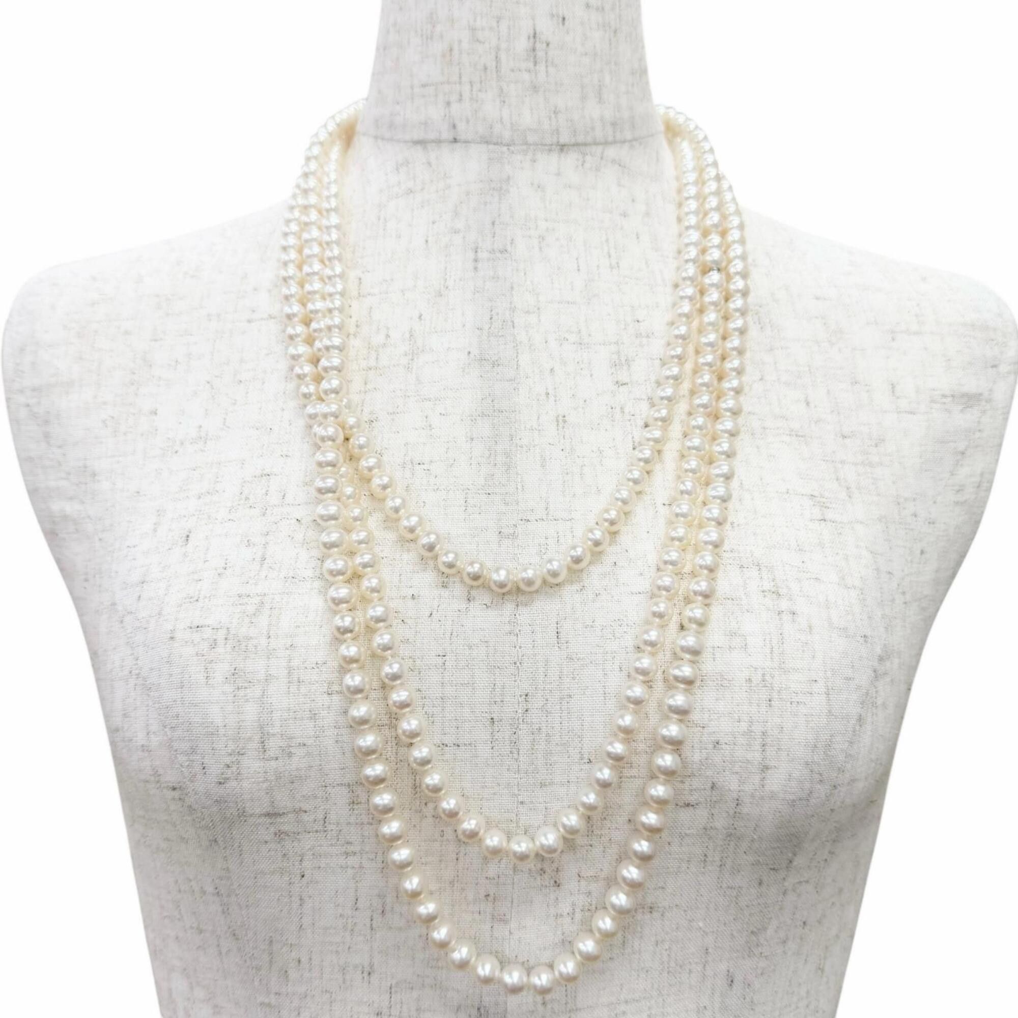 Tiffany & Co. TIFFANY&Co. Tiffany Freshwater Pearl 925 Long Necklace, White, Weight 151.55g, Women's, Highly Recommended ◎ Size ONE SIZE - 4 Thumbnail