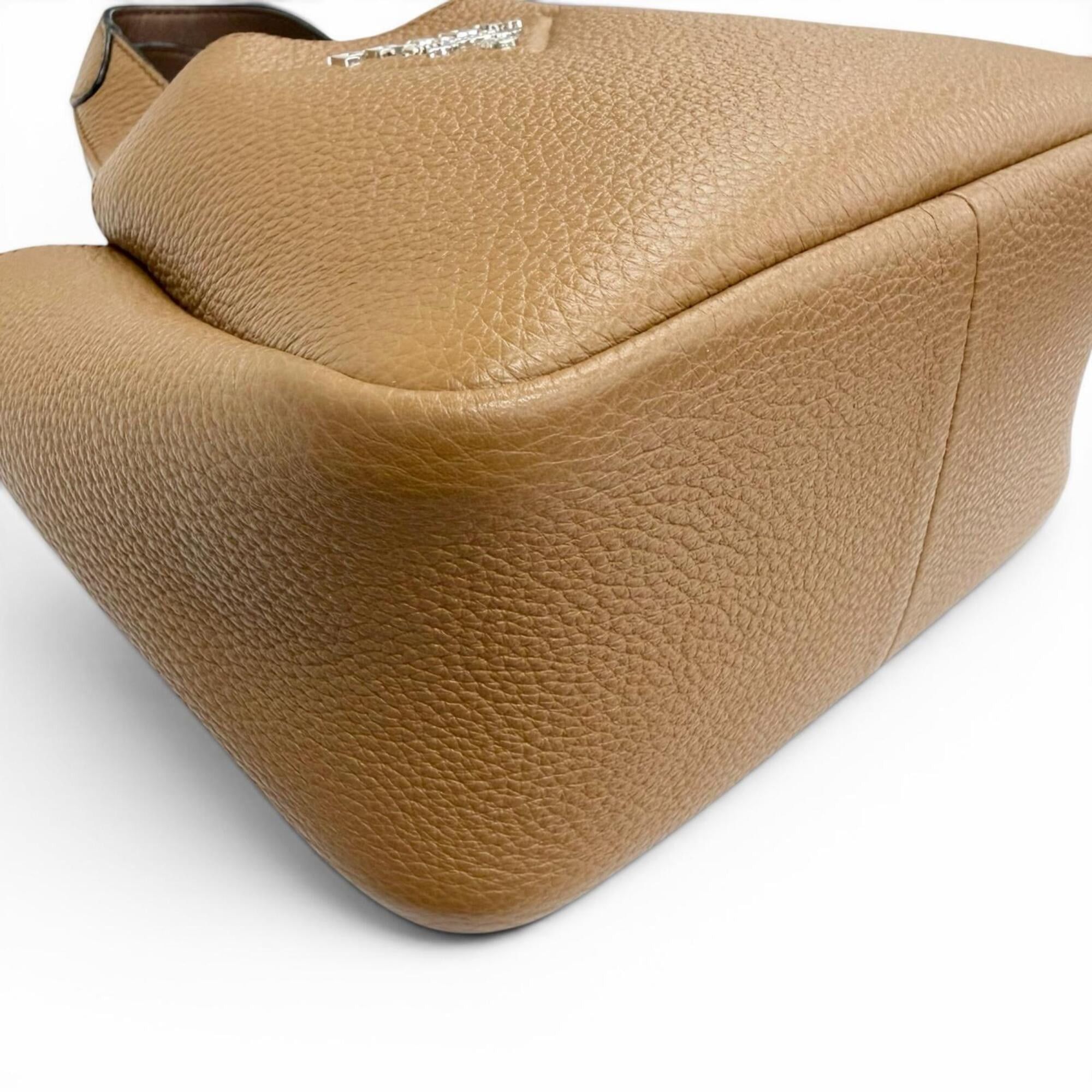 Prada PRADA 1BA349 Mini Handbag, Leather, Metal Lettering Logo, Caramel Brown, Made in Italy, Women's, Very Popular, Highly Recommended ◎ Size ONE SIZE - 5 Thumbnail