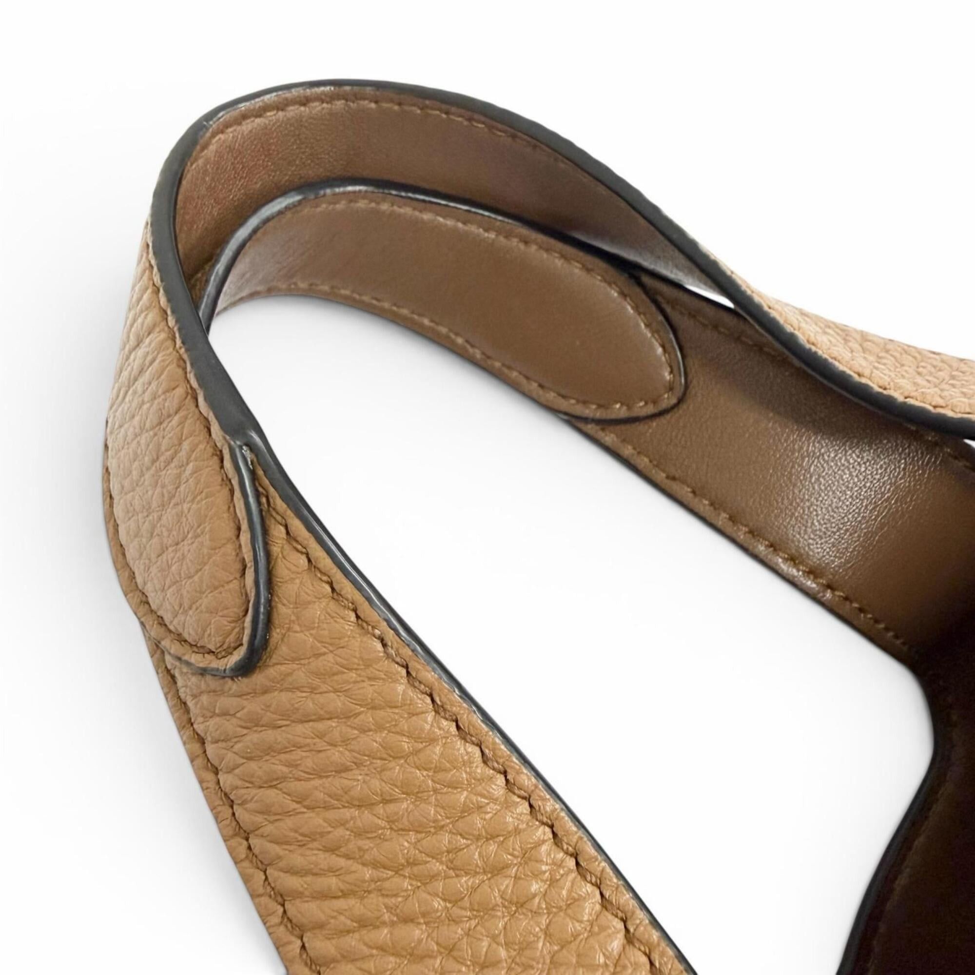 Prada PRADA 1BA349 Mini Handbag, Leather, Metal Lettering Logo, Caramel Brown, Made in Italy, Women's, Very Popular, Highly Recommended ◎ Size ONE SIZE - 6 Thumbnail