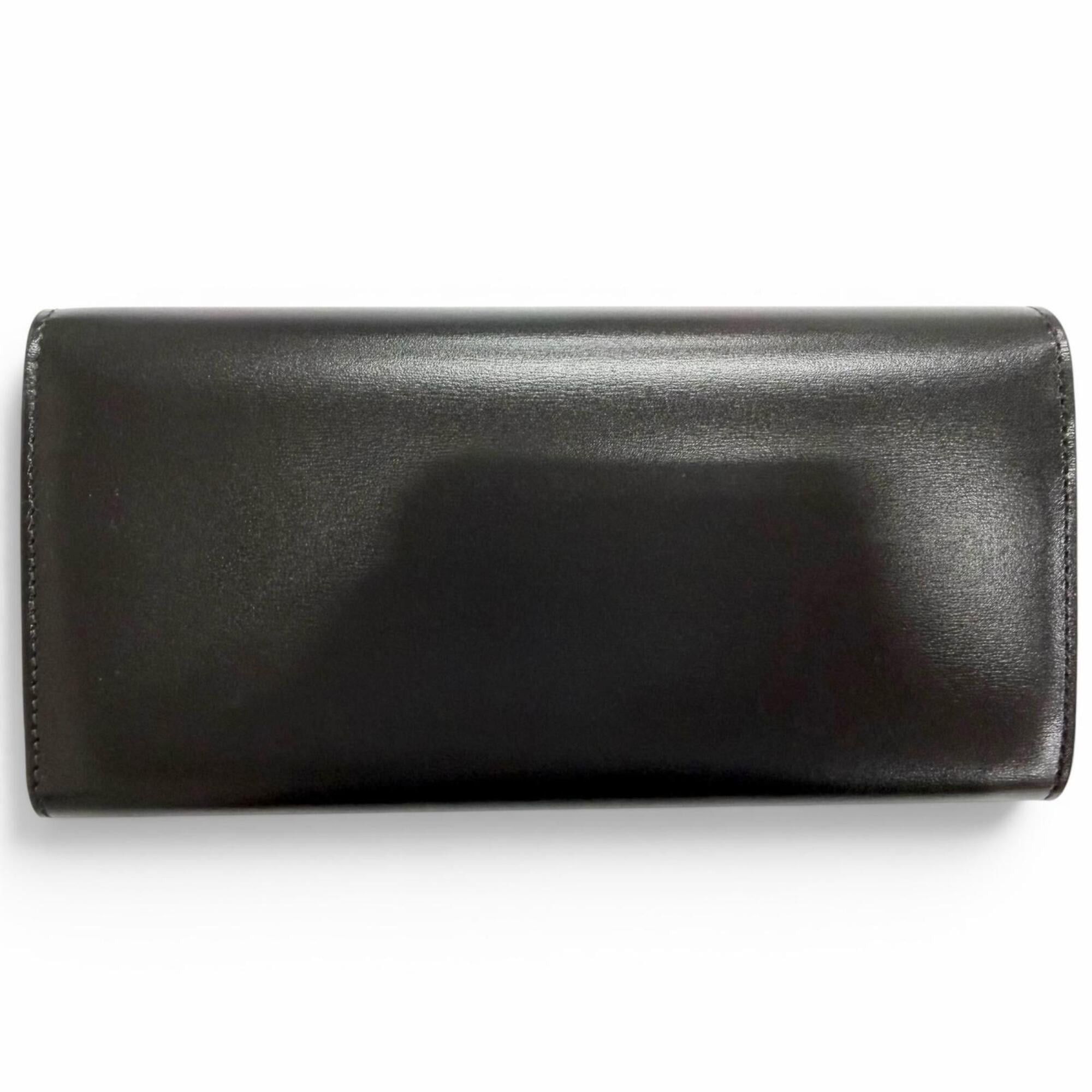 Celine CELINE 10E313DPV Shiny Calfskin Triomphe Flap Large Wallet, Bi-fold Long Black with Gold Hardware, Made in Italy, Women's, Comes Box and Dust Bag. Size ONE SIZE - 3 Thumbnail