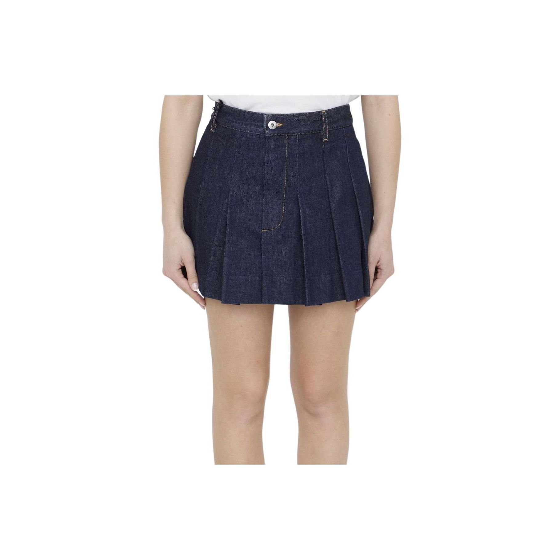 Bottega Veneta Bottega Veneta Pleated Denim Mini Skirt Size 34 Size 24" / US 00 / IT 34 - 5 Thumbnail