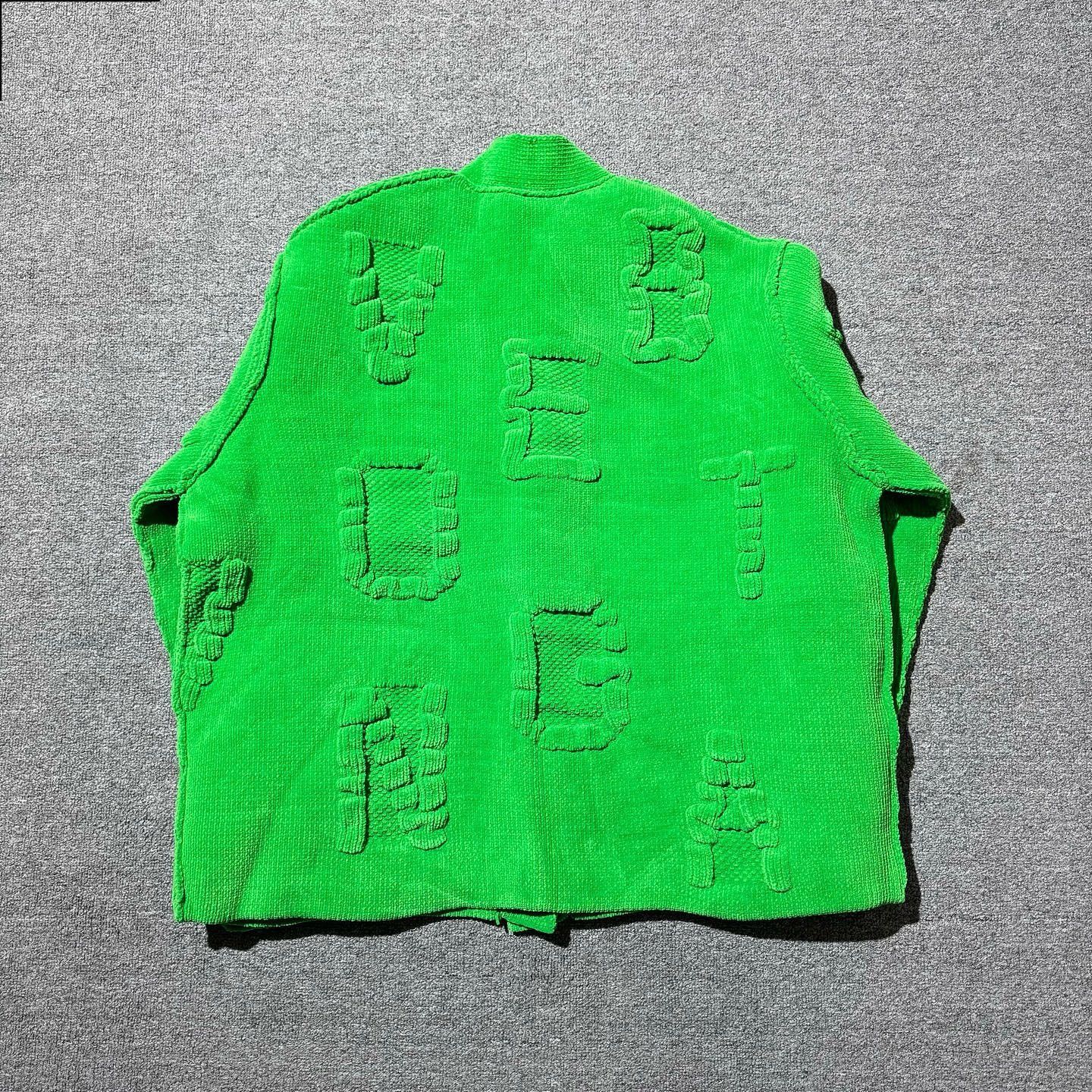 Bottega Veneta Bottega Veneta Green Textured Cardigan Size L Size US L / EU 52-54 / 3 - 2 Thumbnail