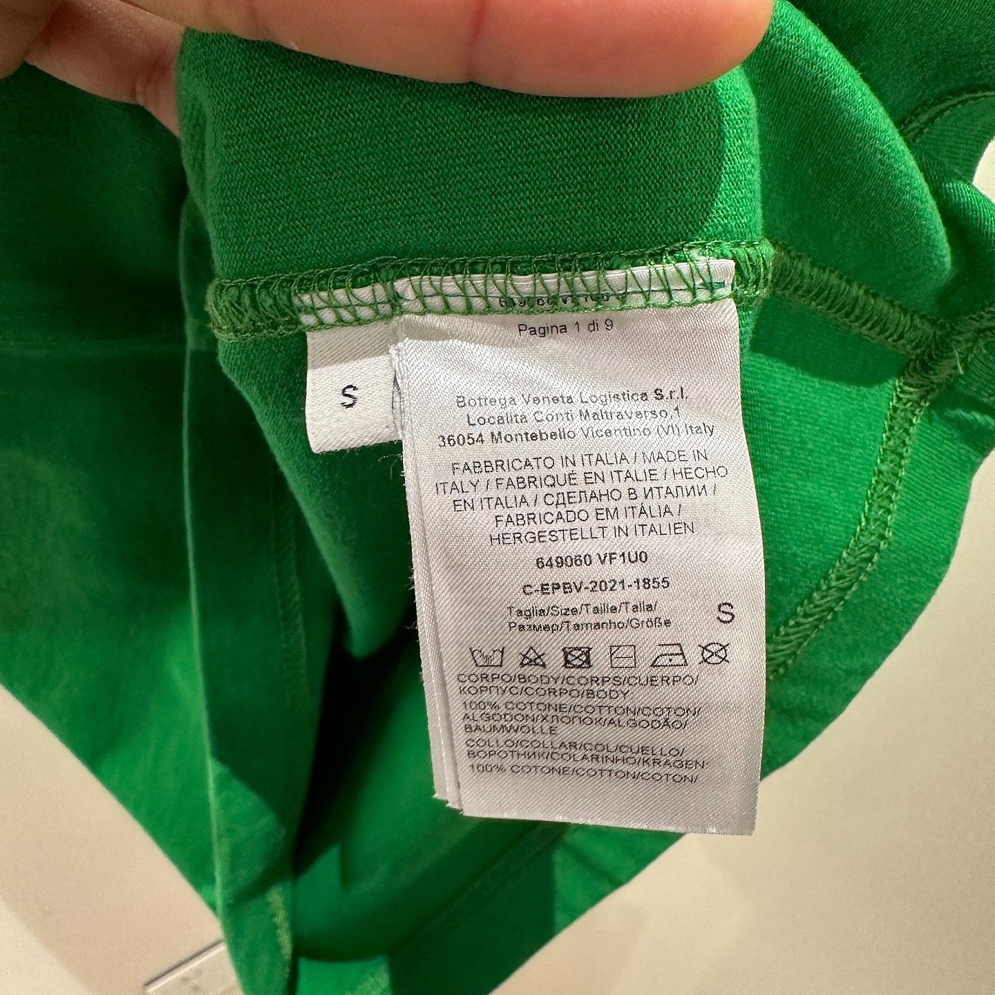 Bottega Veneta Bottega Veneta Green Short Sleeve T-Shirt Size S Size S / US 4 / IT 40 - 4 Thumbnail