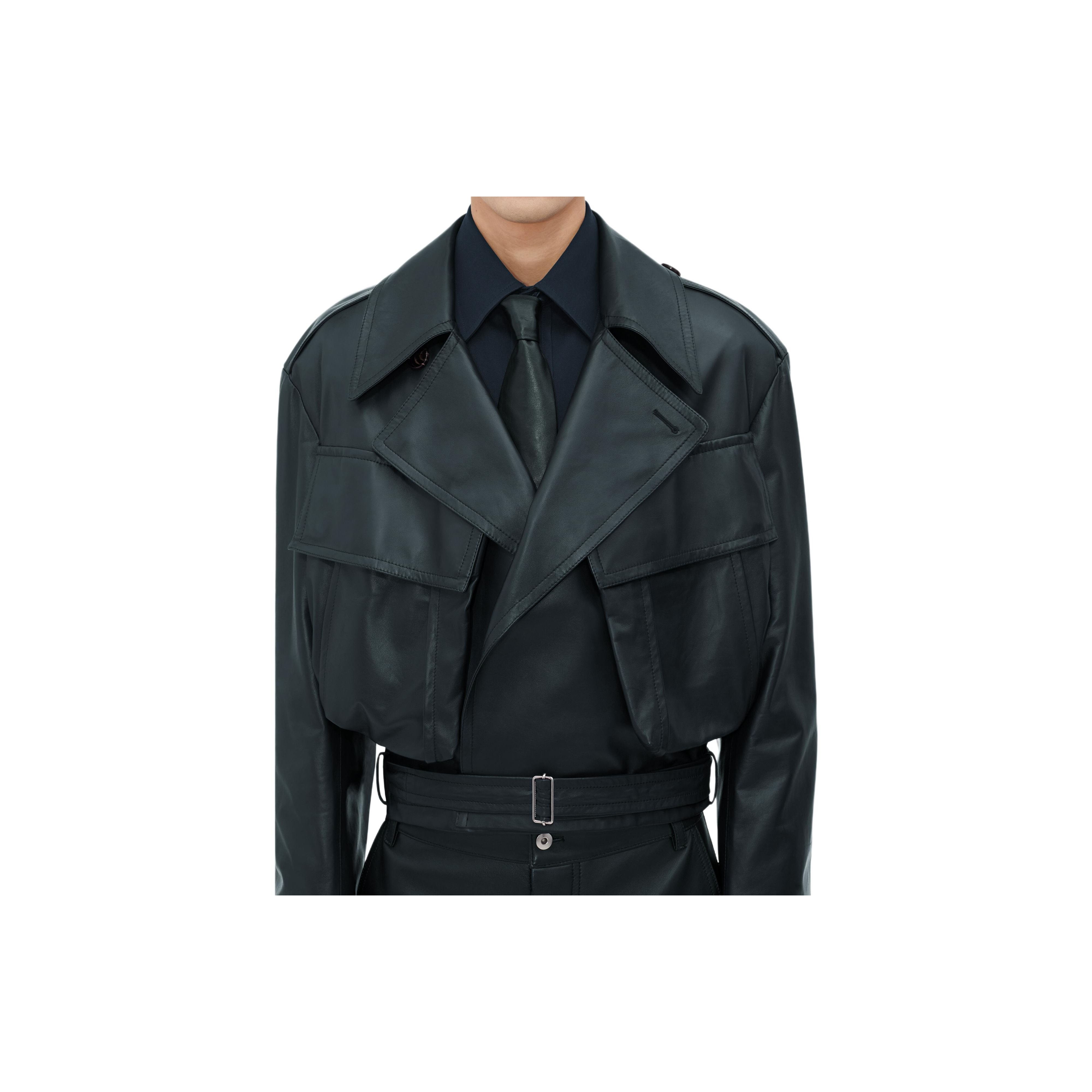 Bottega Veneta Bottega Veneta Belted Leather Jacket Size S Size US S / EU 44-46 / 1 - 11 Thumbnail