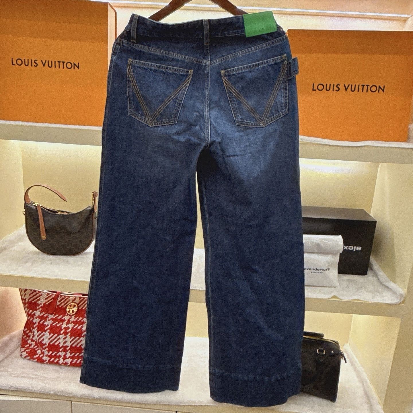 Bottega Veneta Bottega Veneta Green Leather Patch Jeans Size 40 Size 27" / US 4 / IT 40 - 2 Thumbnail