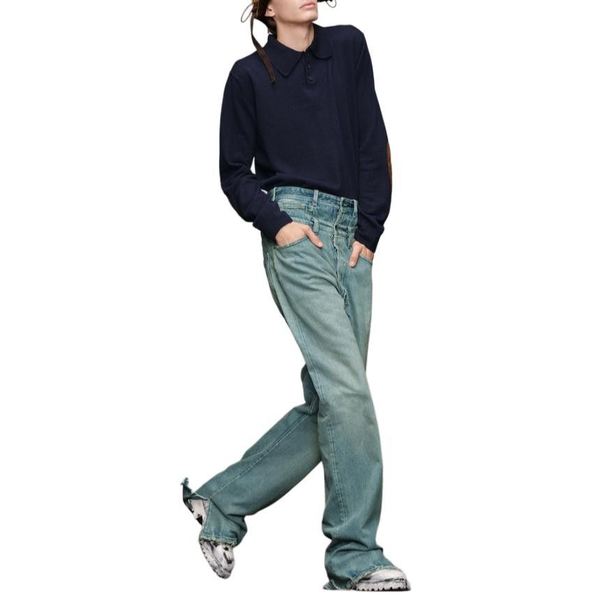 Maison Margiela Maison Margiela Suede Elbow Patch Polo Size L Size US L / EU 52-54 / 3 - 7 Thumbnail