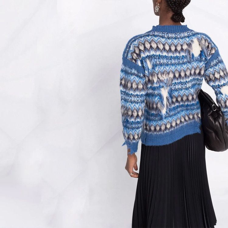 Maison Margiela Maison Margiela Distressed Diamond Sweater Size S Size S / US 4 / IT 40 - 8 Thumbnail