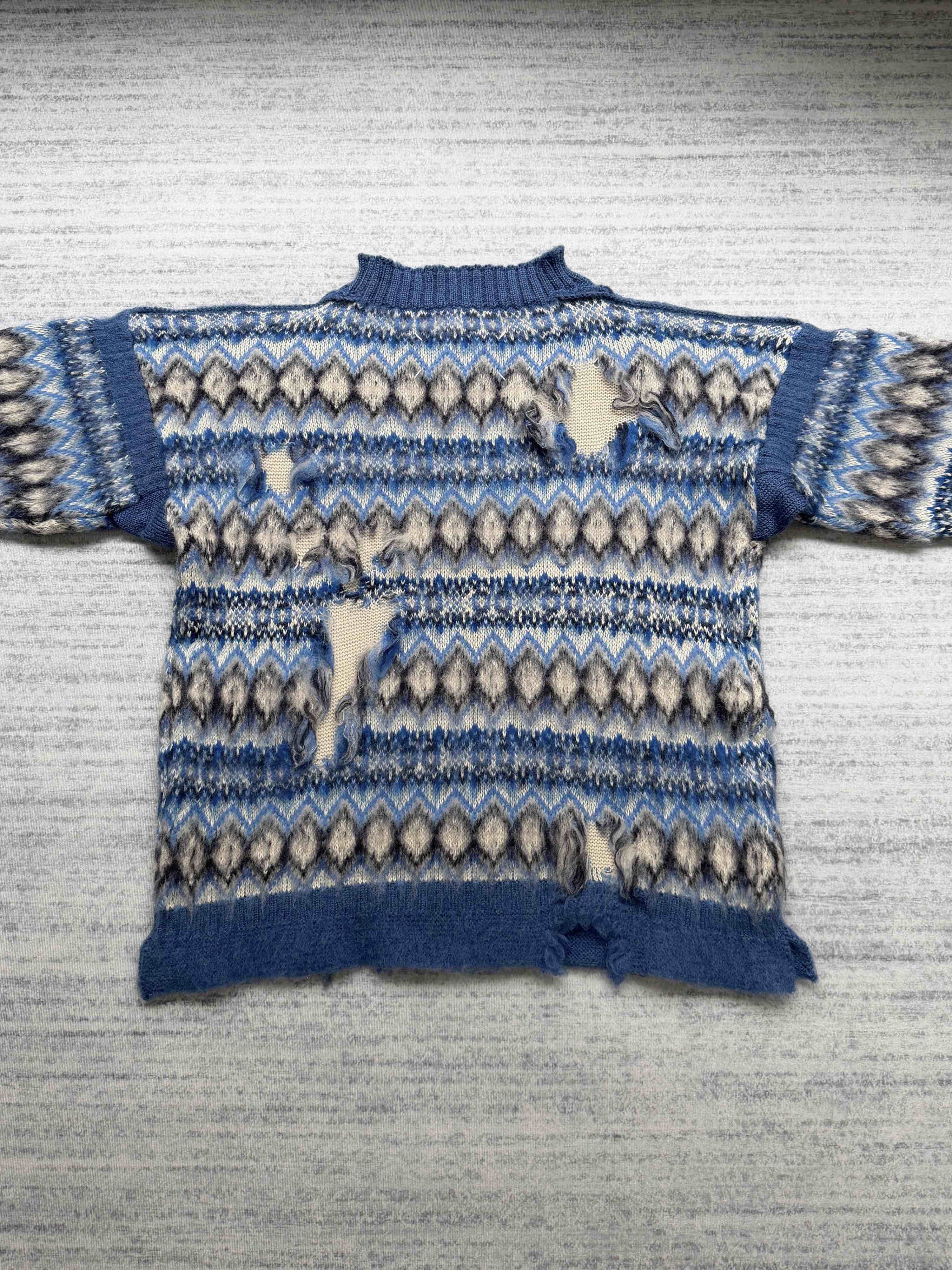 Maison Margiela Maison Margiela Distressed Diamond Sweater Size S Size S / US 4 / IT 40 - 2 Thumbnail