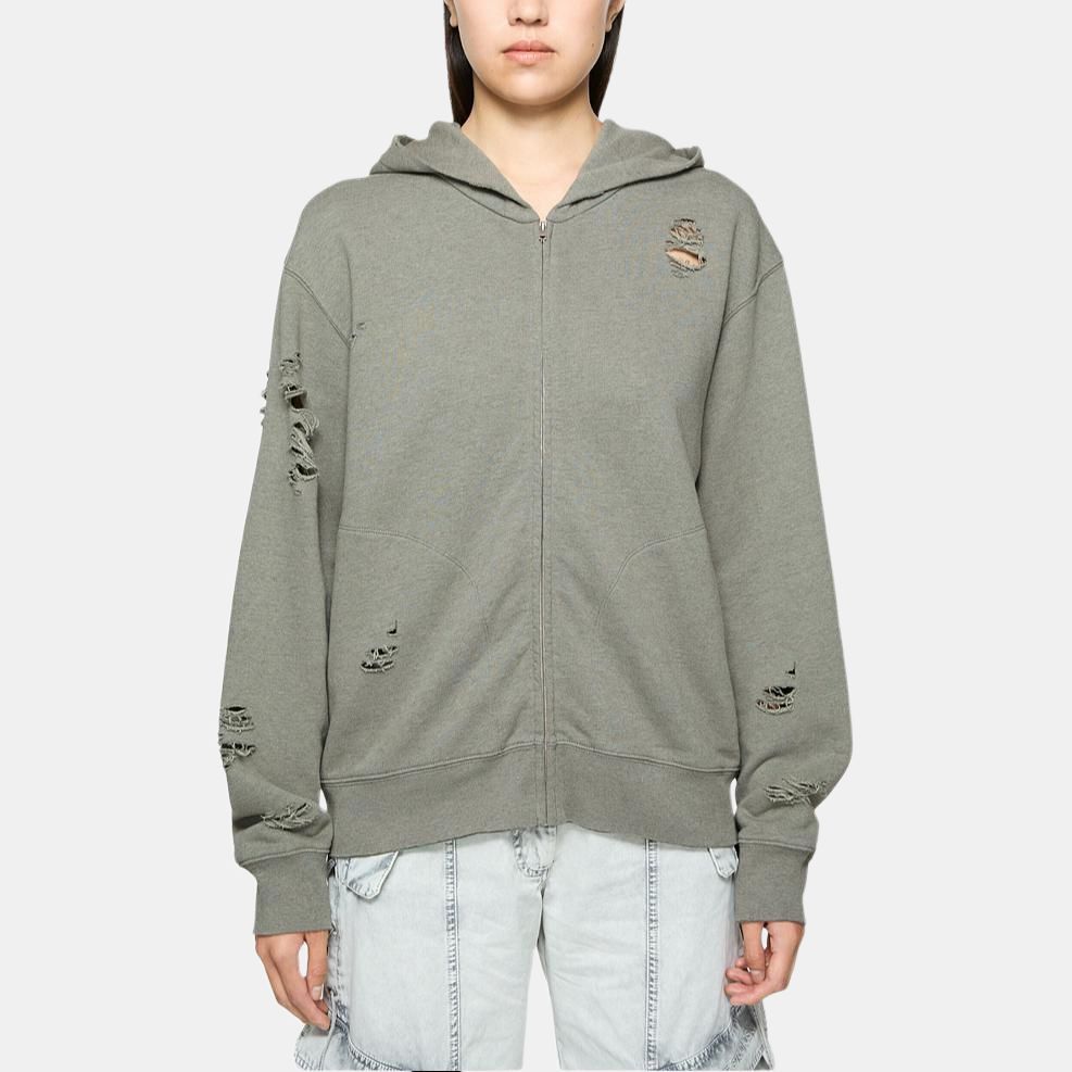 Acne Studios Acne Studios Distressed Logo Zip Hoodie Size M Size US M / EU 48-50 / 2 - 8 Thumbnail