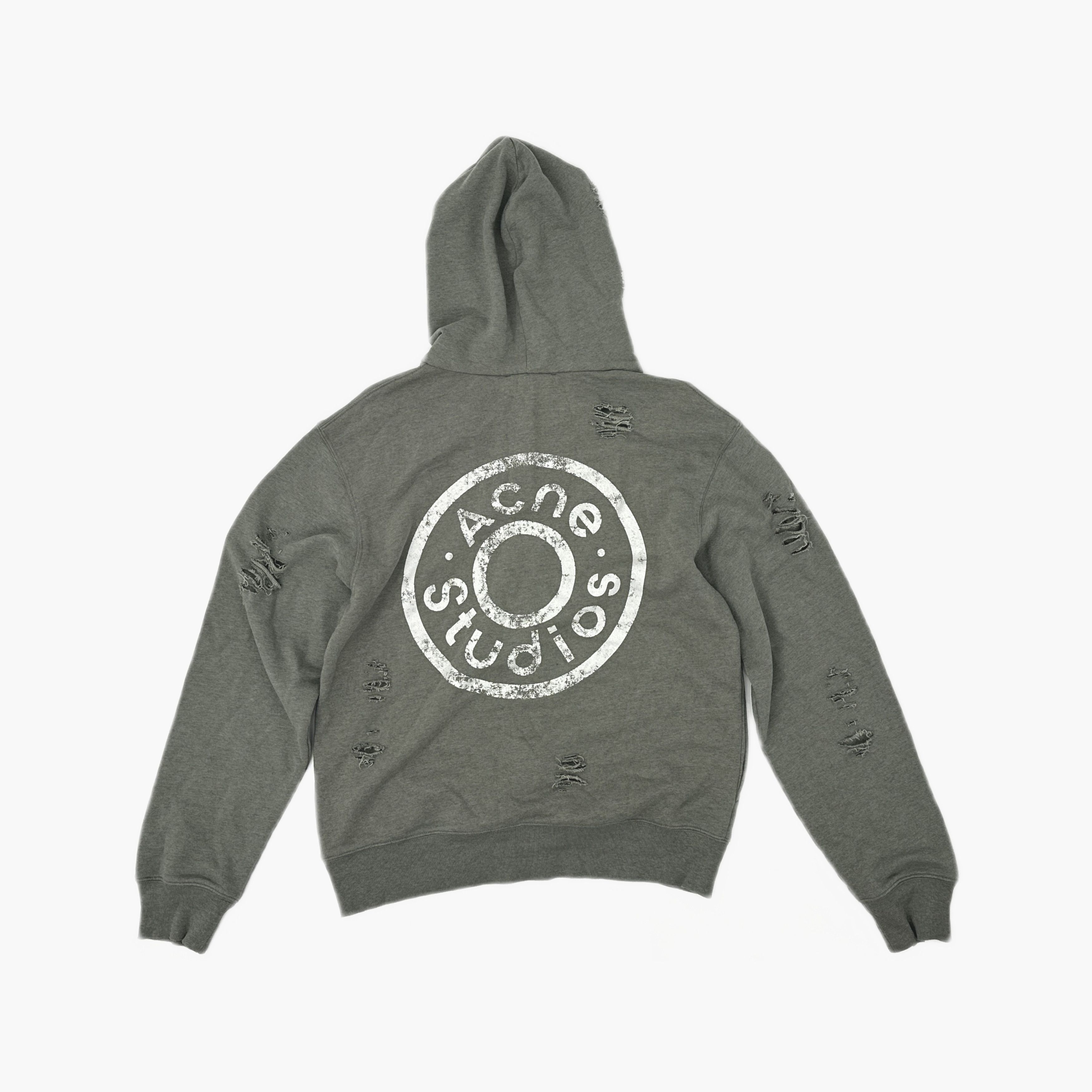 Acne Studios Acne Studios Distressed Logo Zip Hoodie Size M Size US M / EU 48-50 / 2 - 2 Thumbnail