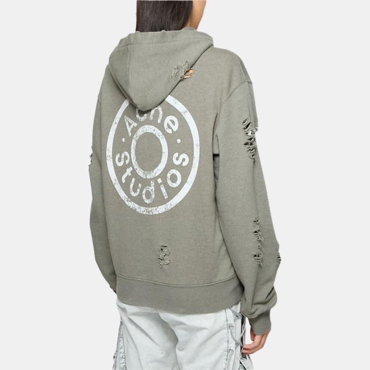 Acne Studios Acne Studios Distressed Logo Zip Hoodie Size M Size US M / EU 48-50 / 2 - 9 Thumbnail