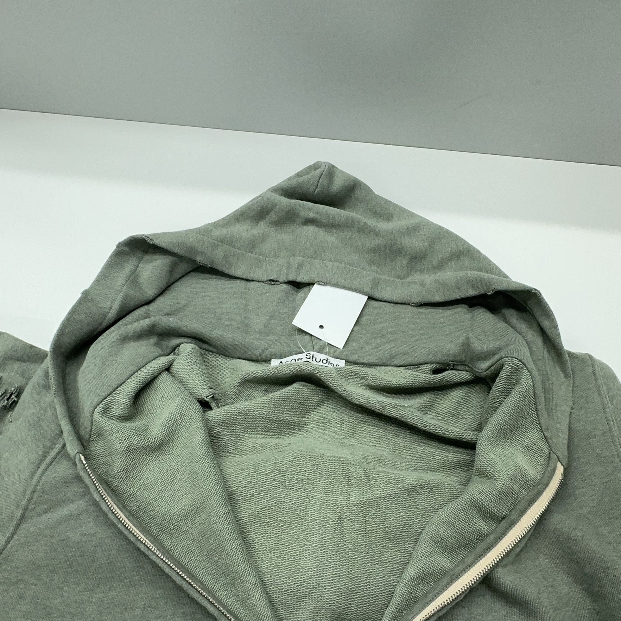 Acne Studios Acne Studios Distressed Logo Zip Hoodie Size M Size US M / EU 48-50 / 2 - 7 Thumbnail