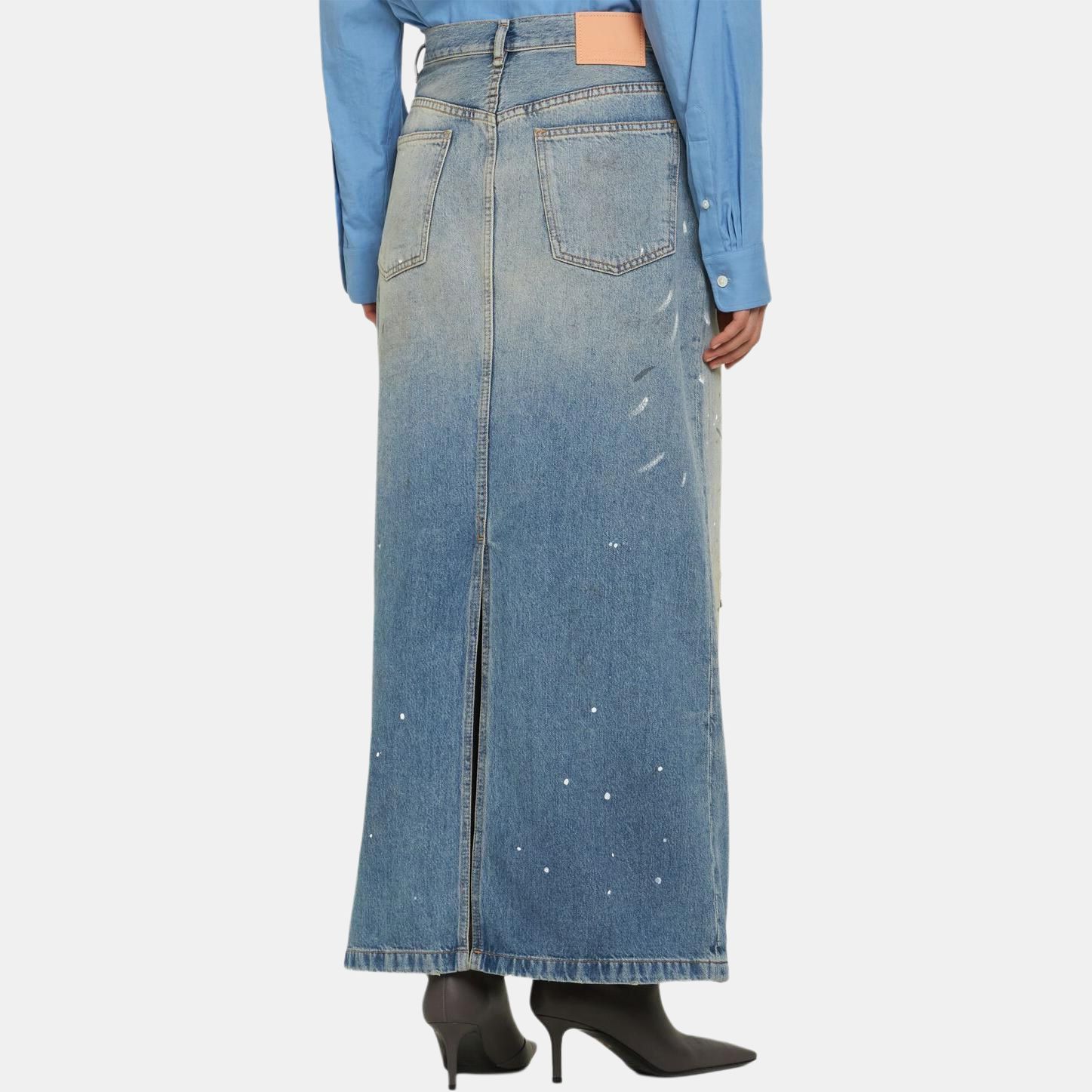Acne Studios Acne Studios Paint Splatter Denim Maxi Skirt Size 34 Size 24" / US 00 / IT 34 - 9 Thumbnail