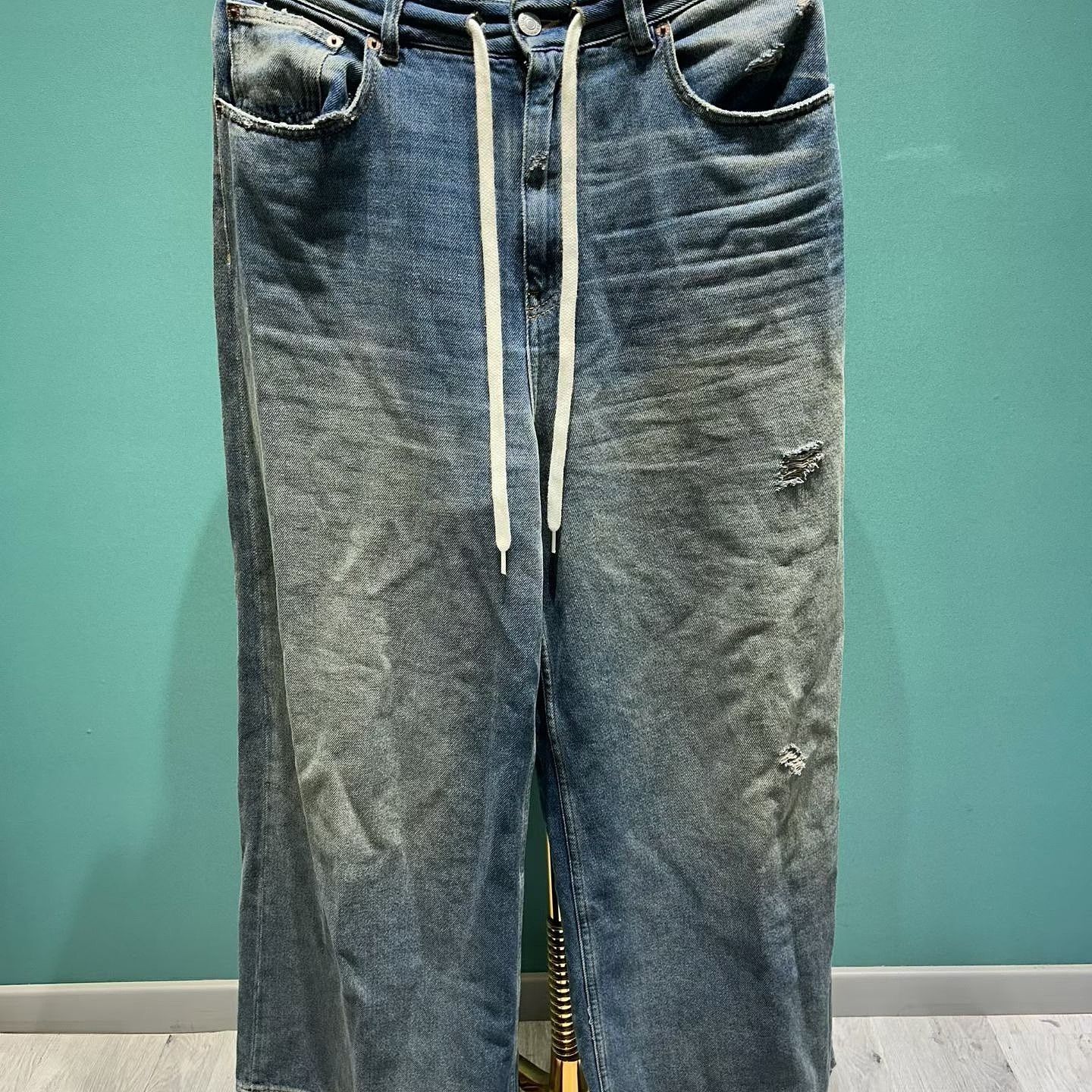 MM6 MM6 Maison Margiela Distressed Drawstring Jeans Size 27 Size 27" / US 4 / IT 40 - 8 Thumbnail