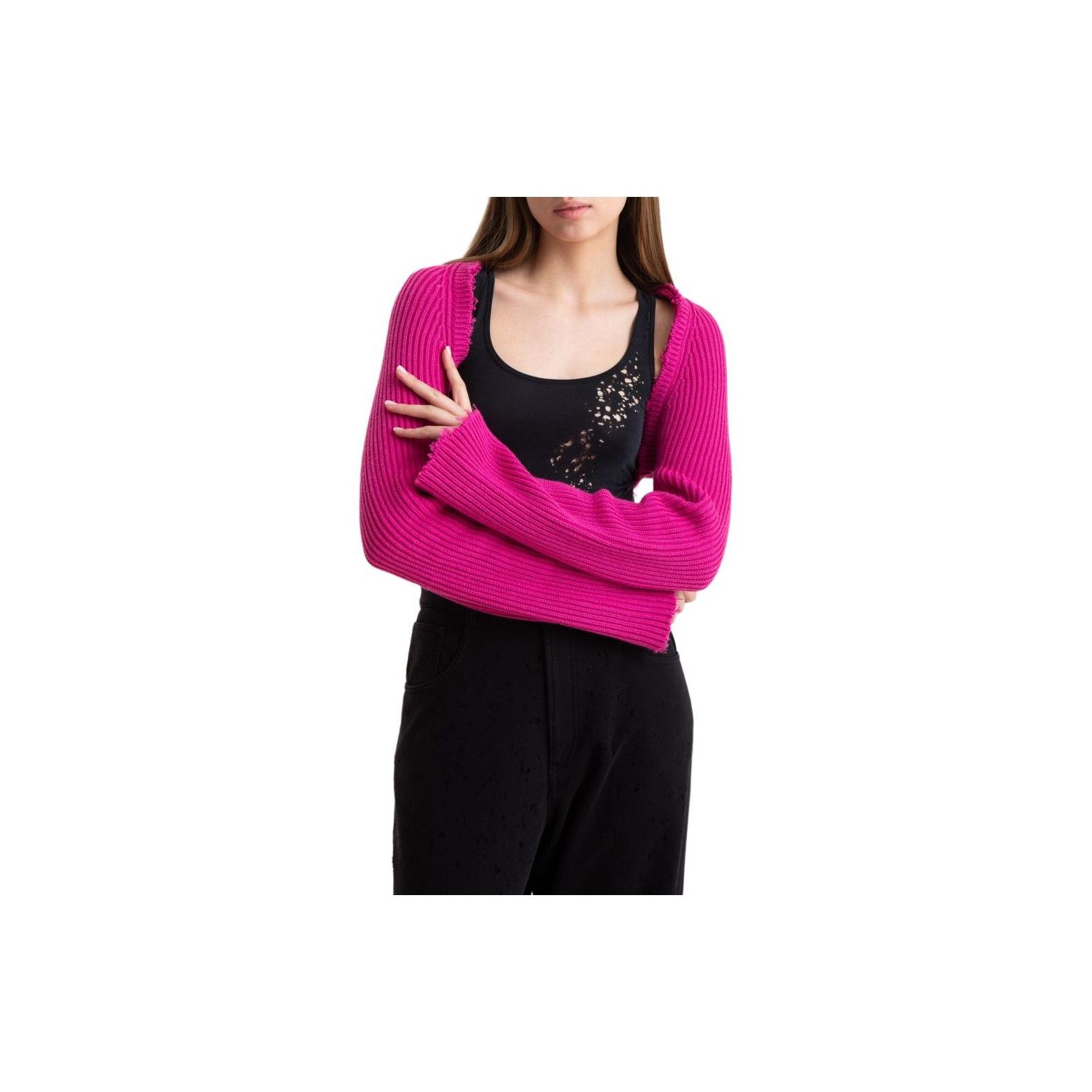 MM6 MM6 Maison Margiela Rib Knit Shrug Pink Size M Size M / US 6-8 / IT 42-44 - 11 Thumbnail