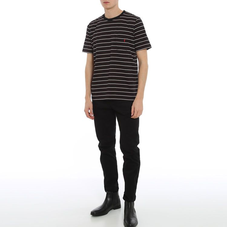 MM6 Saint Laurent Striped Embroidered Logo T-Shirt Size S Size US S / EU 44-46 / 1 - 7 Thumbnail