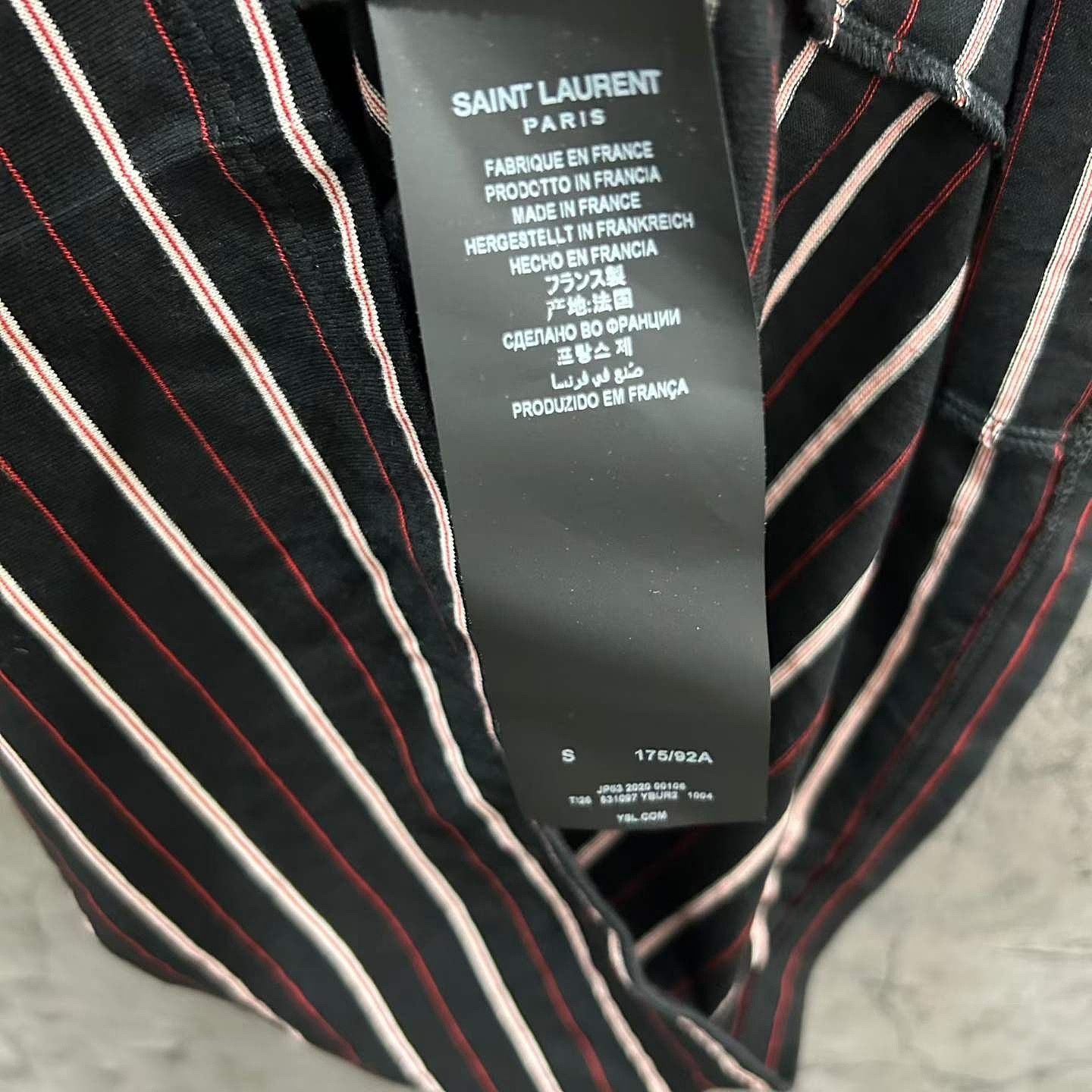 MM6 Saint Laurent Striped Embroidered Logo T-Shirt Size S Size US S / EU 44-46 / 1 - 4 Thumbnail