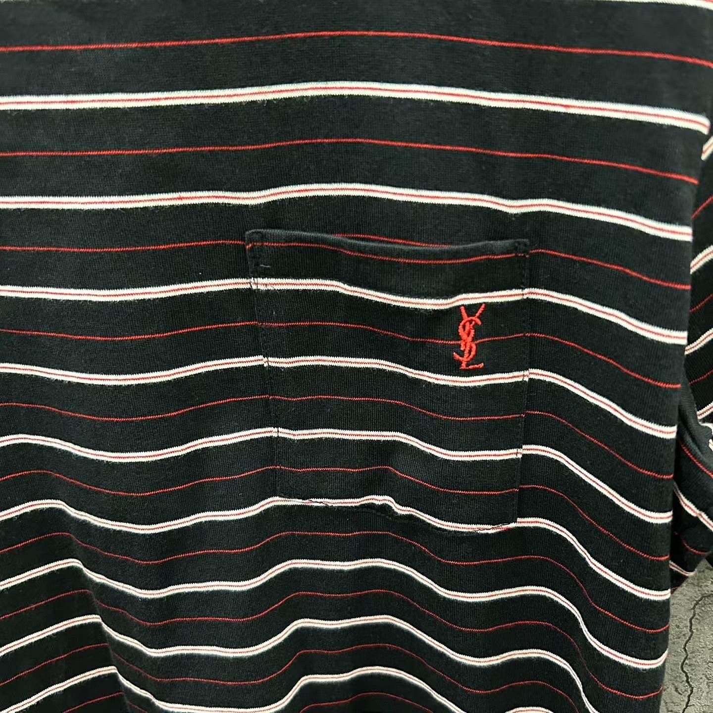 MM6 Saint Laurent Striped Embroidered Logo T-Shirt Size S Size US S / EU 44-46 / 1 - 5 Thumbnail