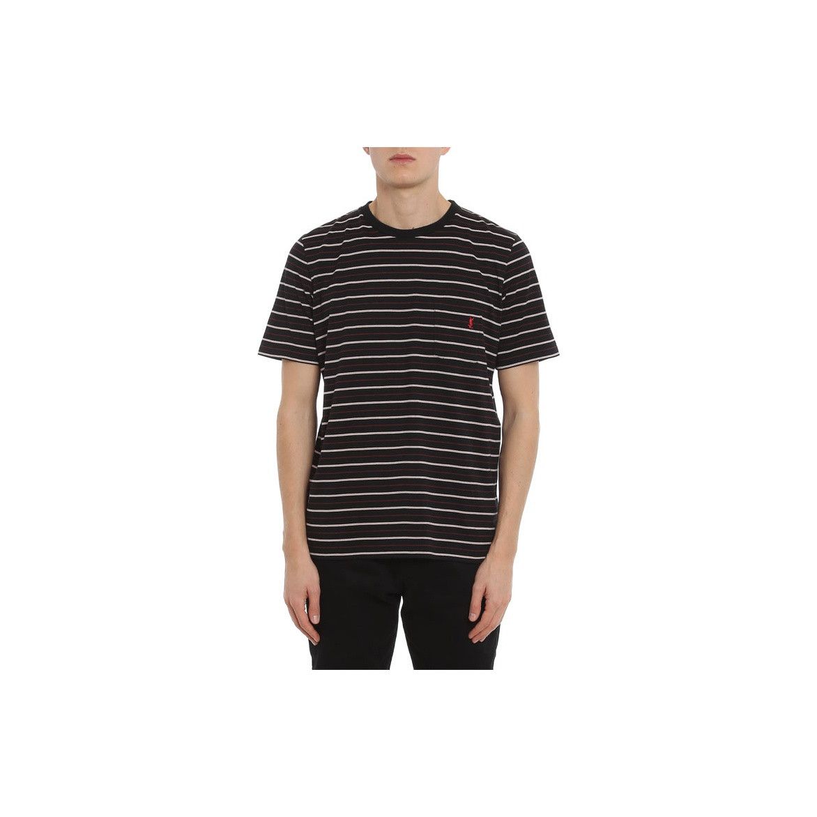 MM6 Saint Laurent Striped Embroidered Logo T-Shirt Size S Size US S / EU 44-46 / 1 - 9 Thumbnail