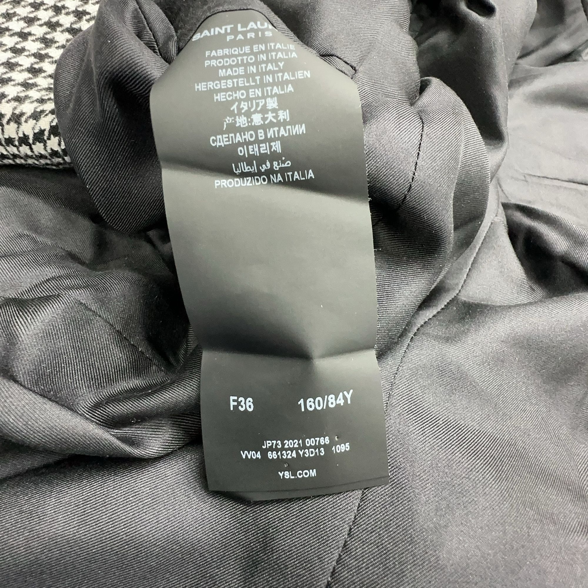 Saint Laurent Paris Saint Laurent Houndstooth Blazer Size 36 Size XS / US 0-2 / IT 36-38 - 3 Thumbnail