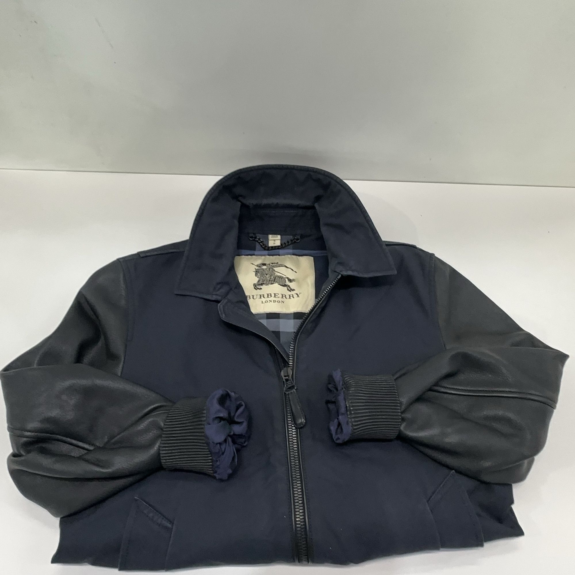 Burberry Burberry Leather Sleeve Bomber Jacket Size S Size US S / EU 44-46 / 1 - 5 Thumbnail