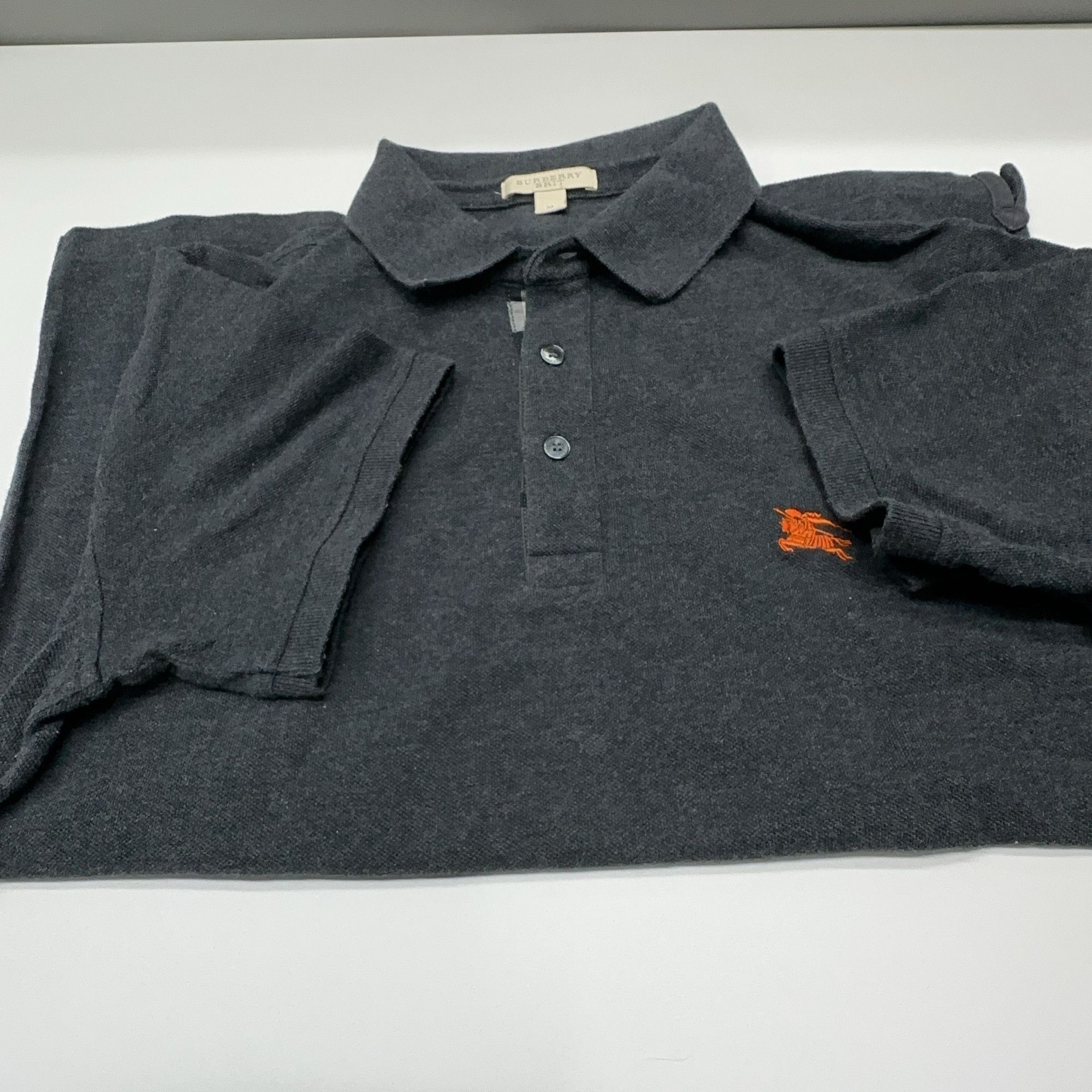 Burberry Burberry Brit Embroidered Logo Polo Dark Gray M Size US M / EU 48-50 / 2 - 6 Thumbnail