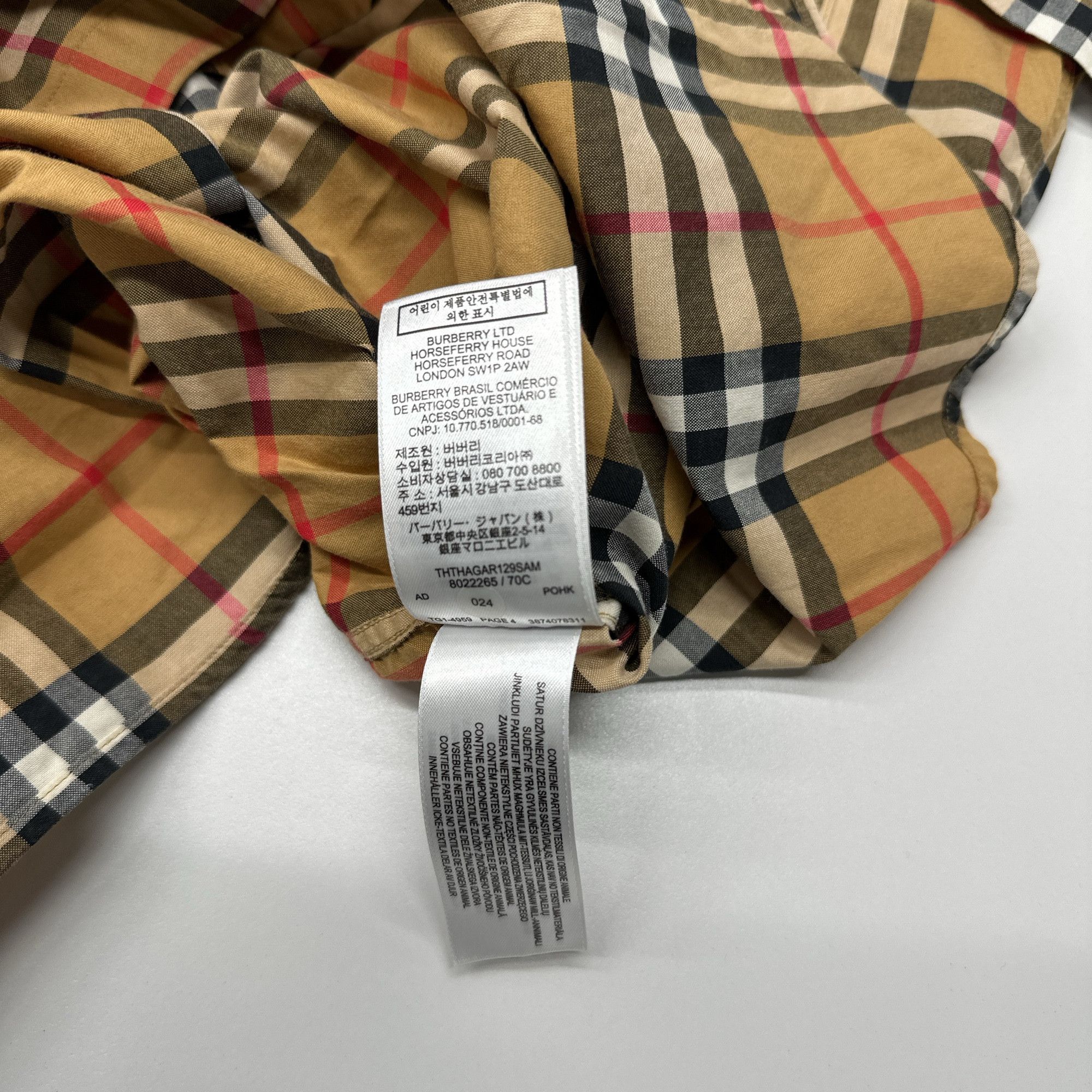 Burberry Burberry Classic Check Short Sleeve Shirt Size S Size US S / EU 44-46 / 1 - 4 Thumbnail