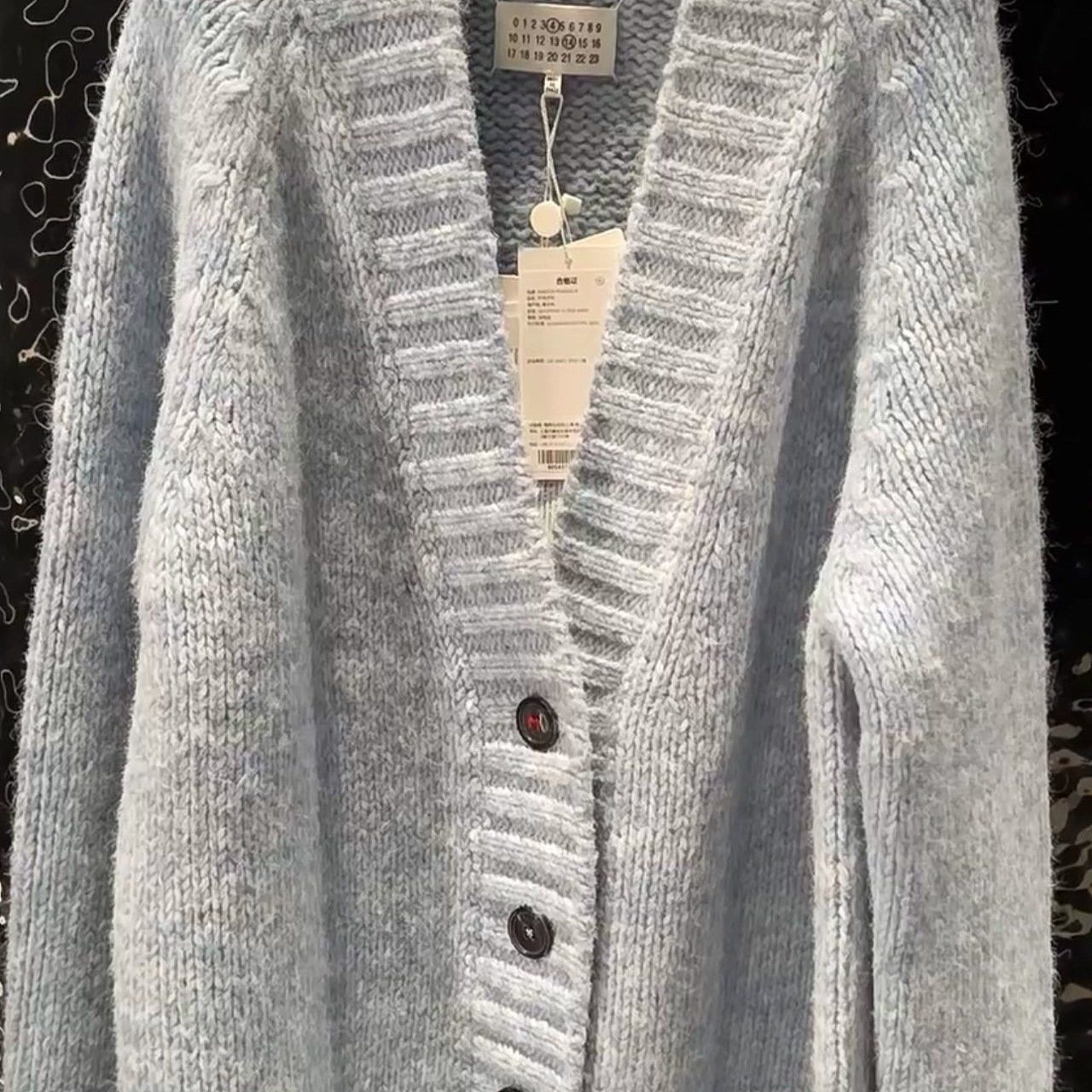 Maison Margiela Maison Margiela Blue Wool-Blend Cardigan Size L Size L / US 10 / IT 46 - 8 Thumbnail