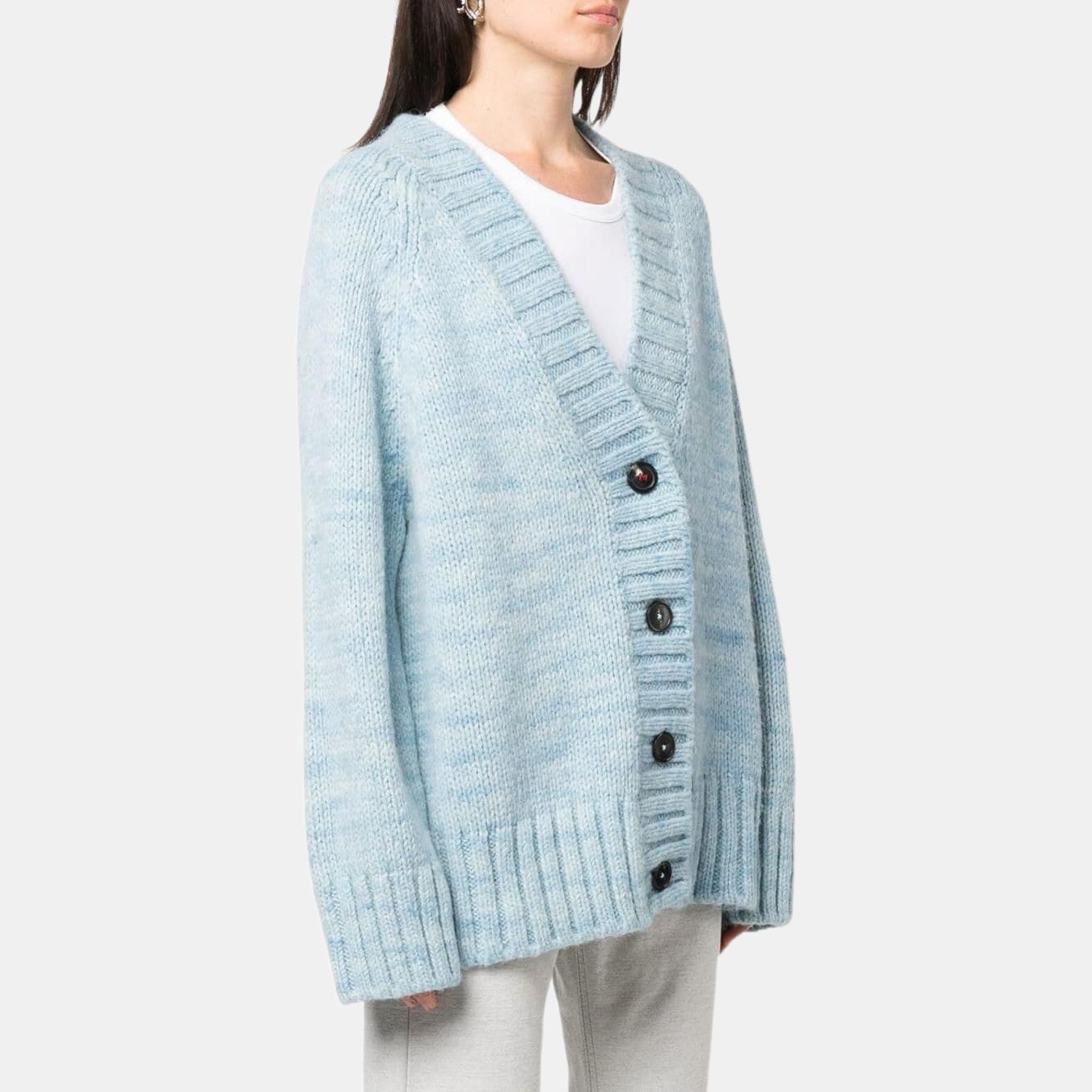 Maison Margiela Maison Margiela Blue Wool-Blend Cardigan Size L Size L / US 10 / IT 46 - 11 Thumbnail