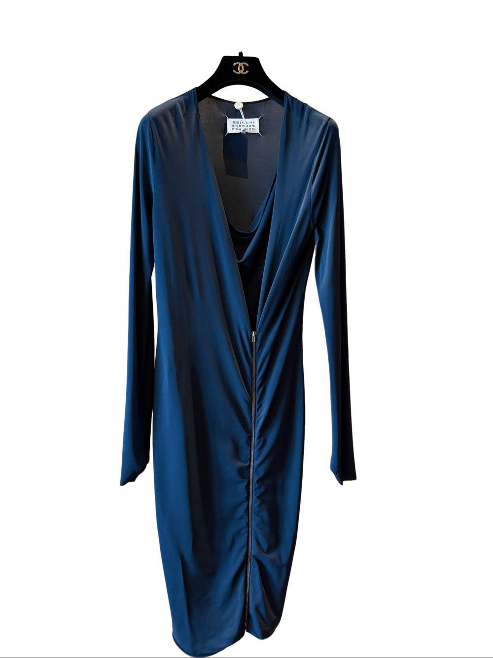 Maison Margiela Maison Margiela Navy Zip Detail Midi Dress Size 38 Size XS / US 0-2 / IT 36-38 - 12 Thumbnail