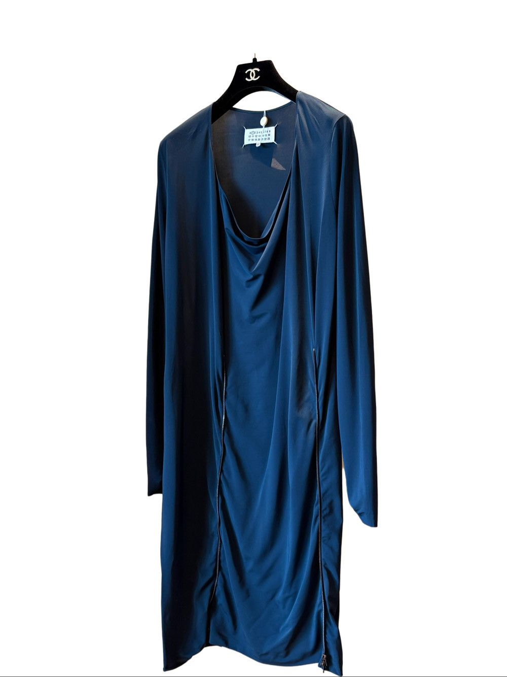 Maison Margiela Maison Margiela Navy Zip Detail Midi Dress Size 38 Size XS / US 0-2 / IT 36-38 - 9 Thumbnail