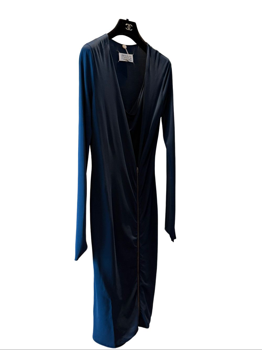 Maison Margiela Maison Margiela Navy Zip Detail Midi Dress Size 38 Size XS / US 0-2 / IT 36-38 - 11 Thumbnail