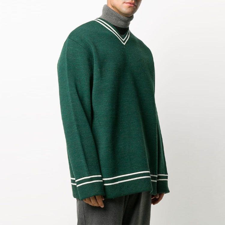 Maison Margiela Maison Margiela Green V-Neck Sweater Size S Size US S / EU 44-46 / 1 - 11 Thumbnail
