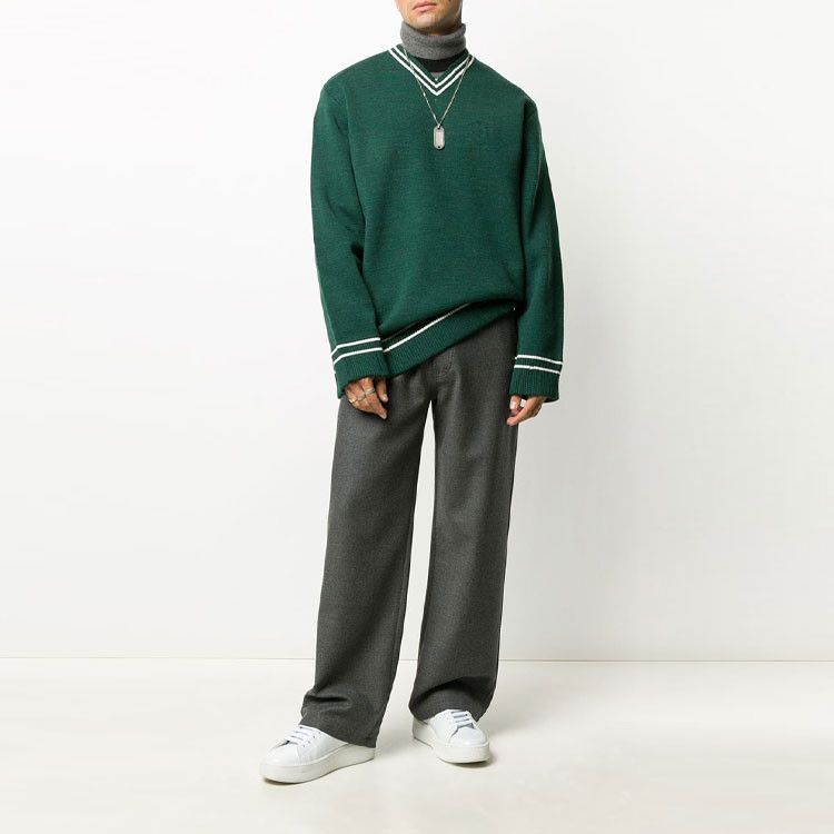 Maison Margiela Maison Margiela Green V-Neck Sweater Size S Size US S / EU 44-46 / 1 - 9 Thumbnail