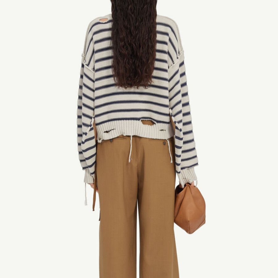 MM6 MM6 Maison Margiela Distressed Striped Cardigan Size S Size S / US 4 / IT 40 - 9 Thumbnail