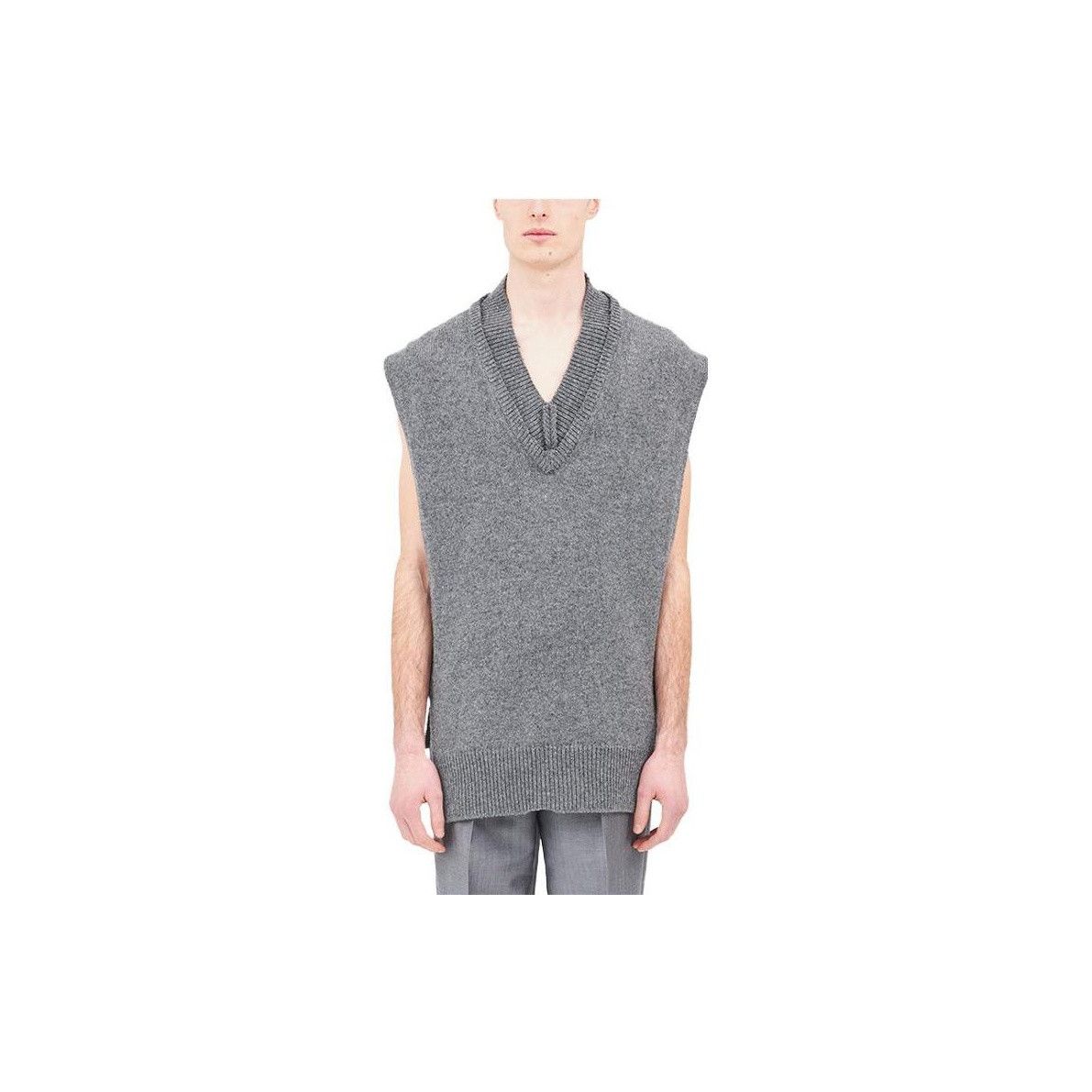 Maison Margiela Maison Margiela Gray V-Neck Knit Vest Size S Size US S / EU 44-46 / 1 - 7 Thumbnail