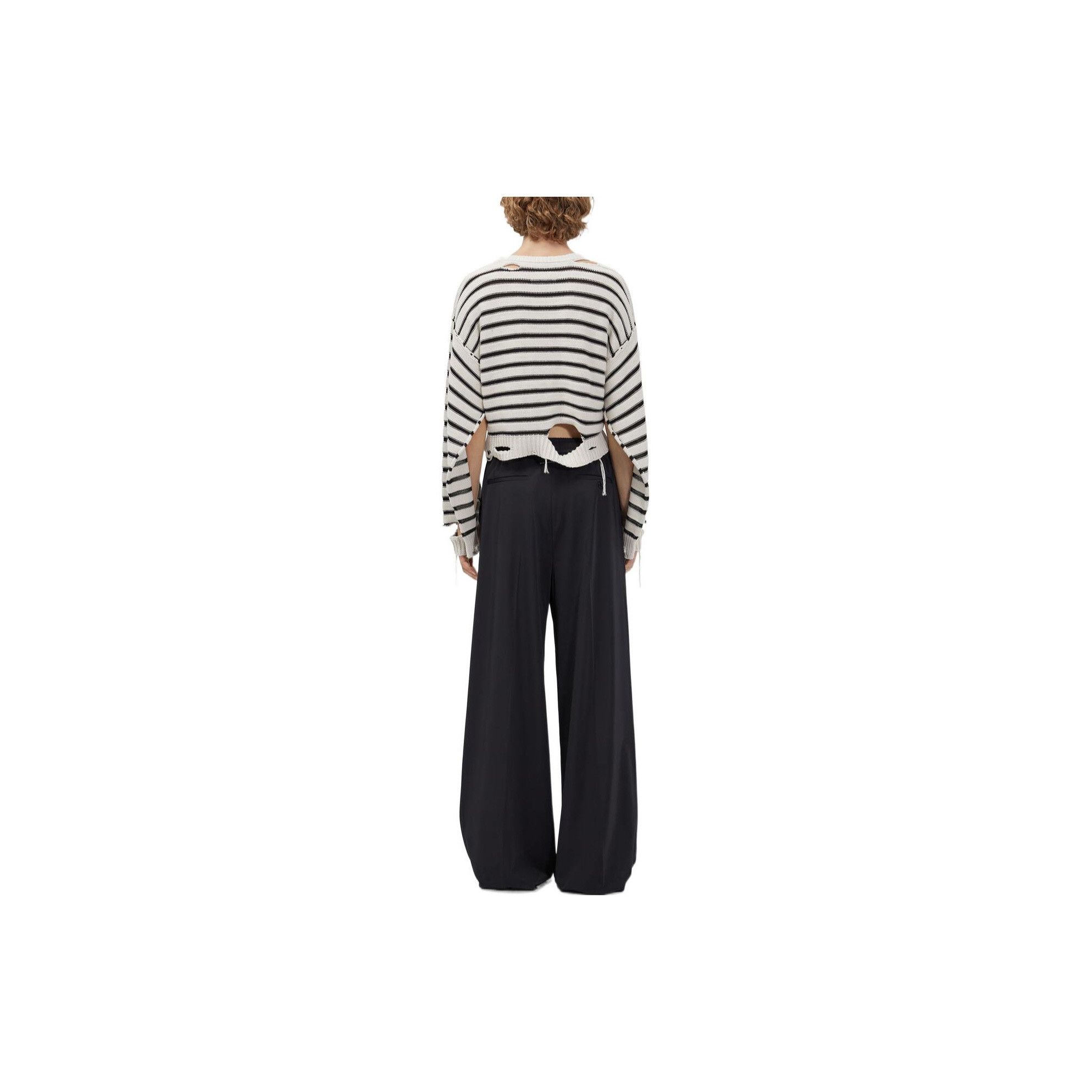 MM6 MM6 Maison Margiela Distressed Striped Sweater XS Size XS / US 0-2 / IT 36-38 - 7 Thumbnail