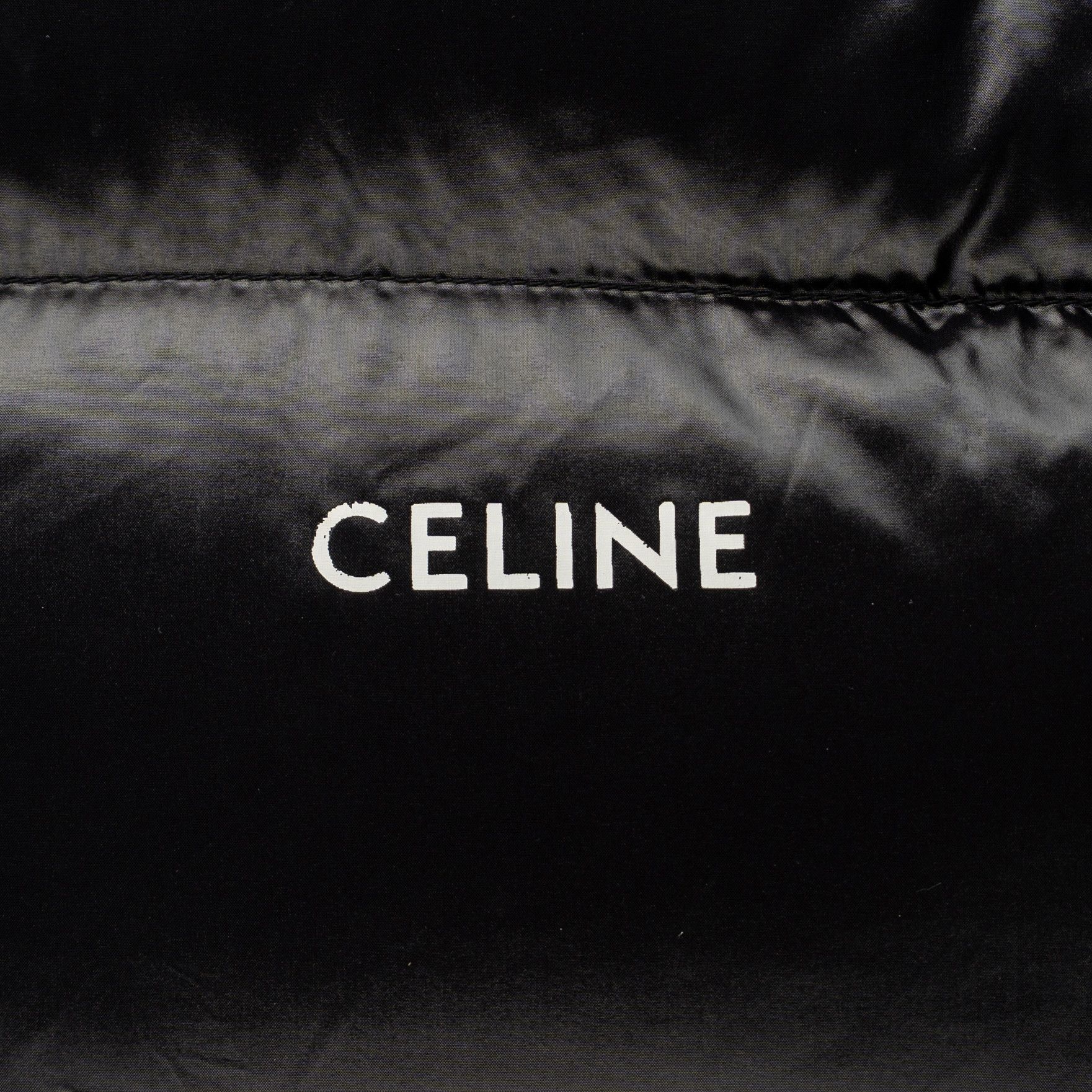 Celine Logo Nylon Down Jacket Black White Size US L / EU 52-54 / 3 - 4 Thumbnail