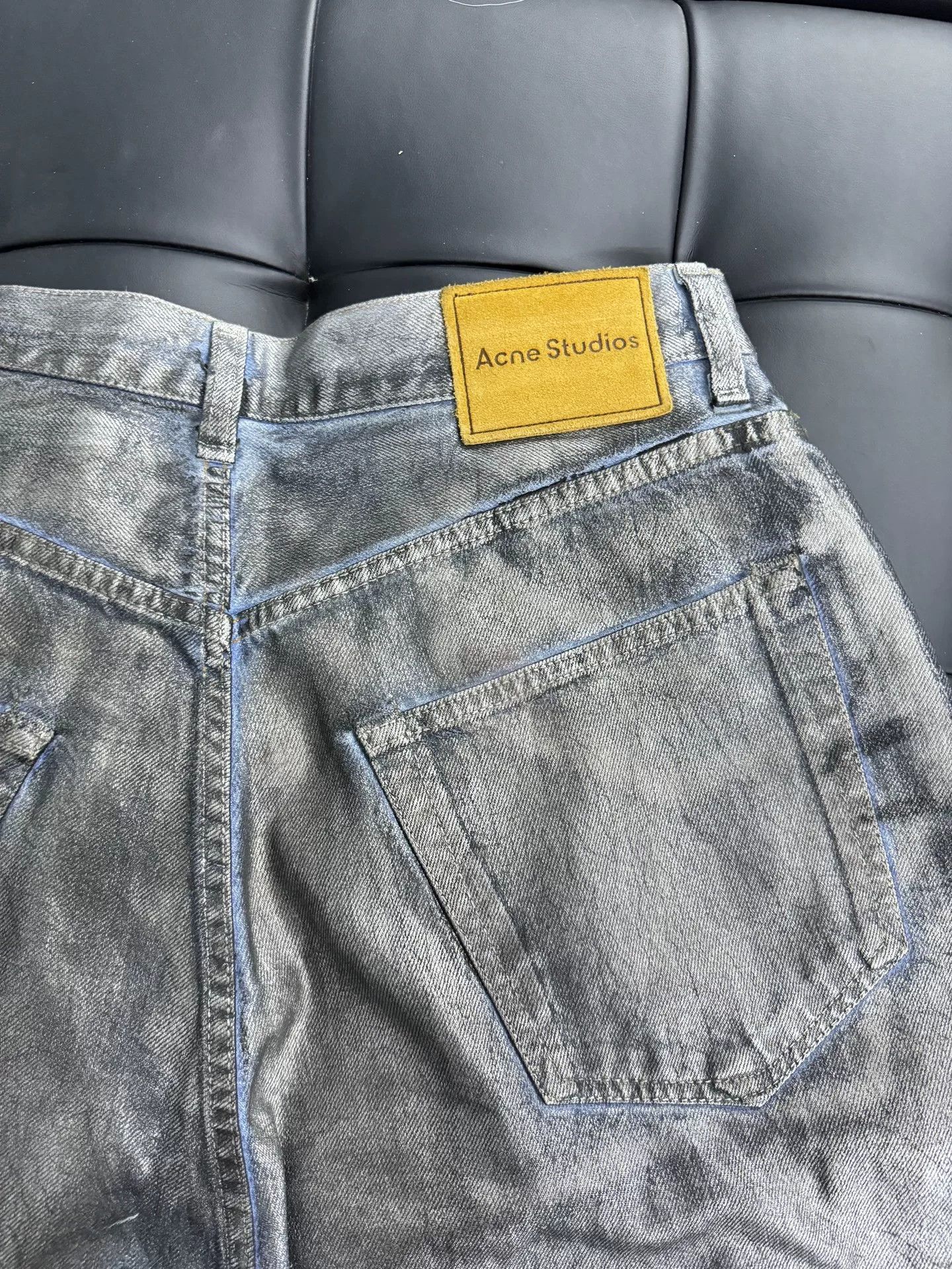 Acne Studios Acne Studios Silver Coated Waxed Jeans Size US 32 / EU 48 - 4 Thumbnail