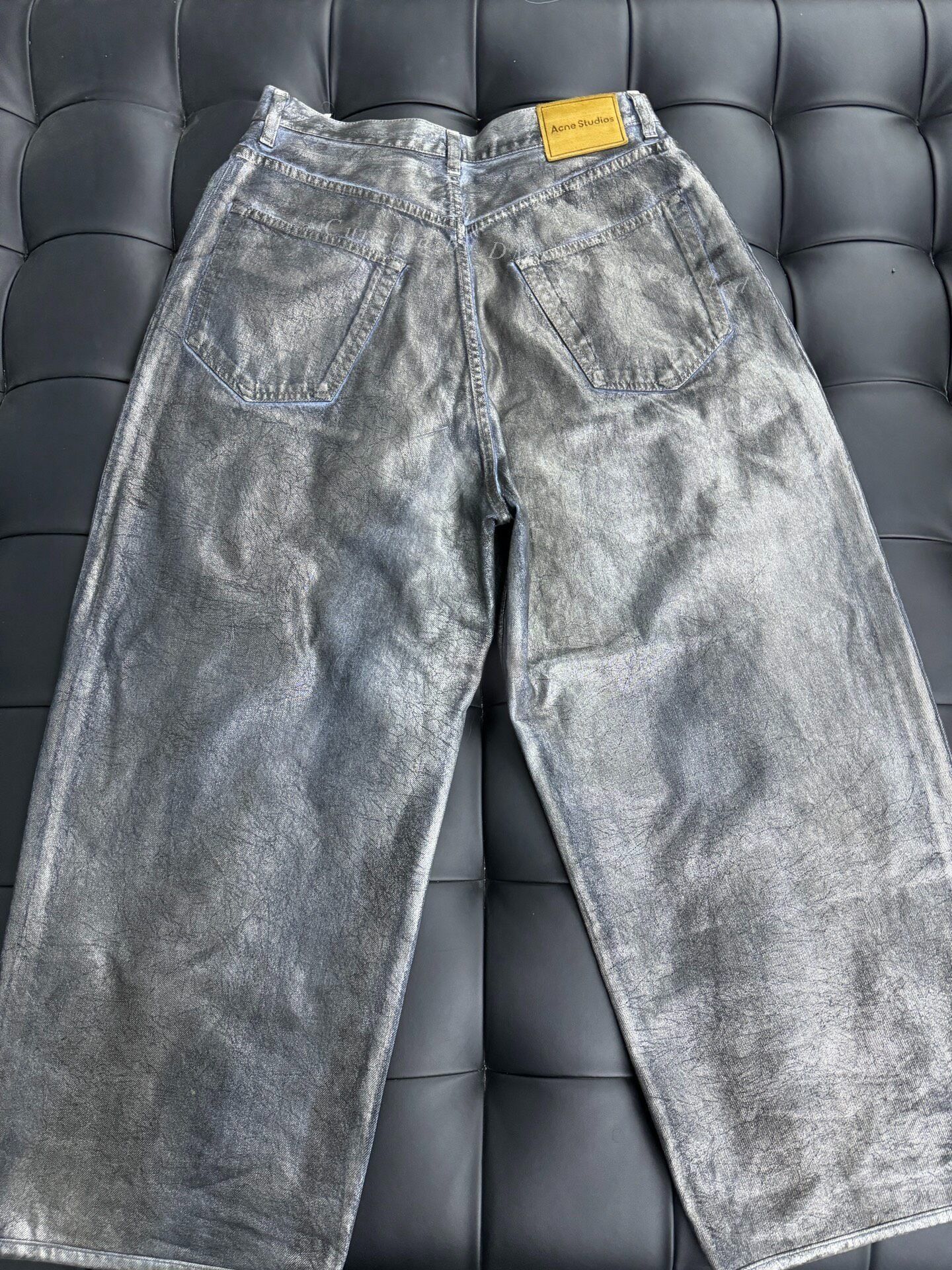 Acne Studios Acne Studios Silver Coated Waxed Jeans Size US 32 / EU 48 - 2 Thumbnail