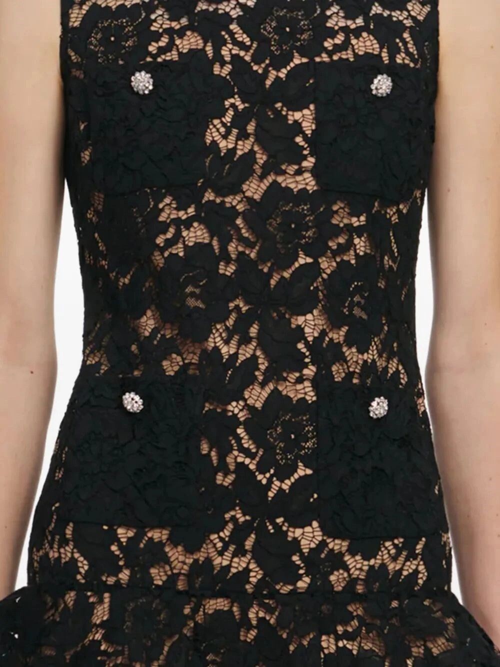 Self-Portrait Lace Crystal Mini Dress Size XS / US 0-2 / IT 36-38 - 5 Thumbnail