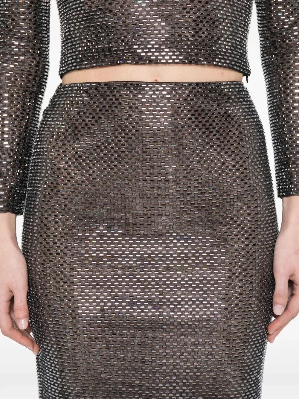 Self-Portrait Rhinestone Midi Skirt Size 30" / US 8 / IT 44 - 2 Thumbnail