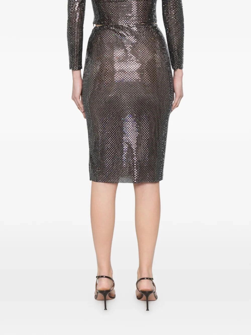 Self-Portrait Rhinestone Midi Skirt Size 27" / US 4 / IT 40 - 3 Thumbnail