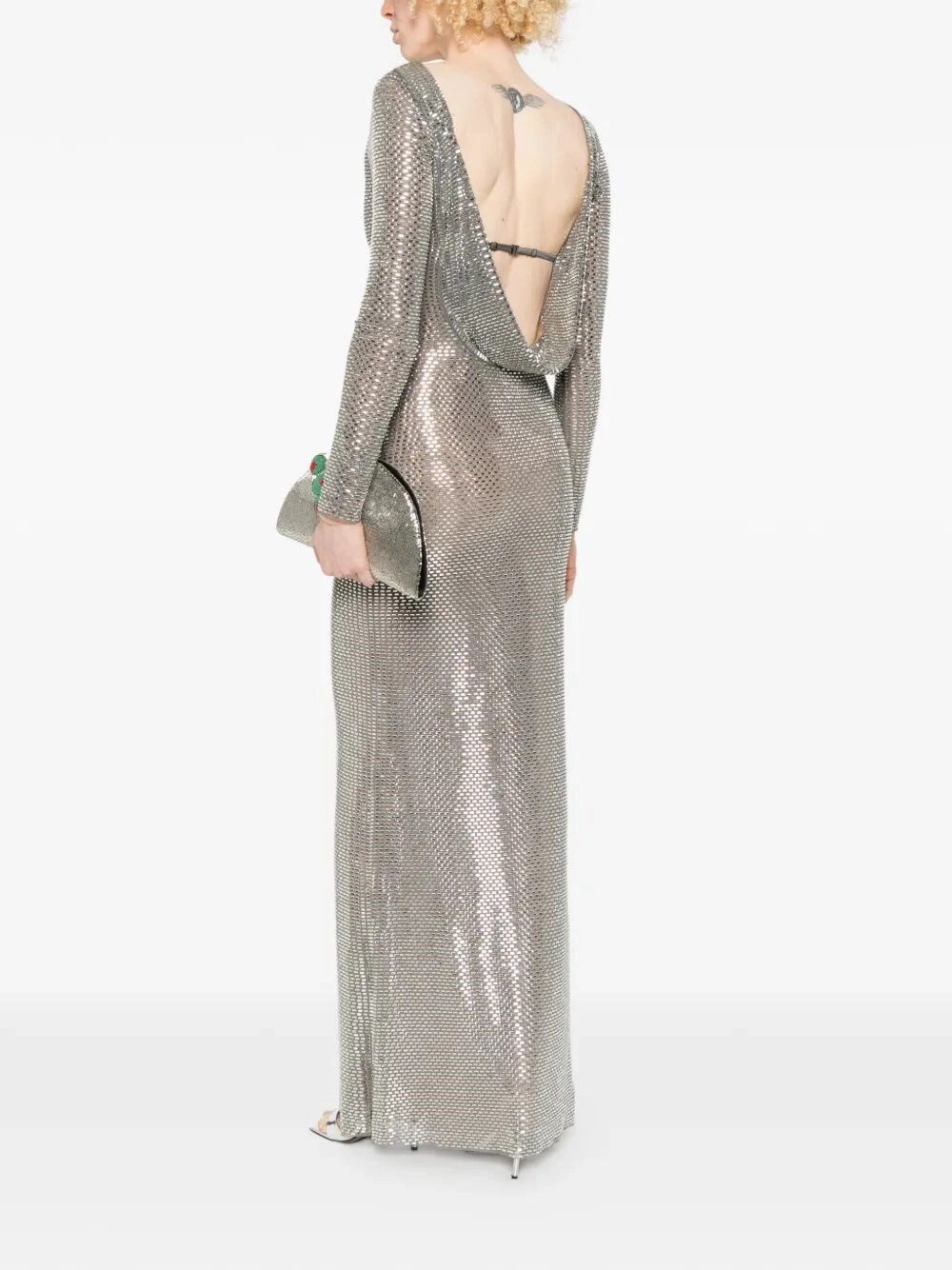Self-Portrait Rhinestone Long Sleeve Maxi Dress Size M / US 6-8 / IT 42-44 - 4 Thumbnail