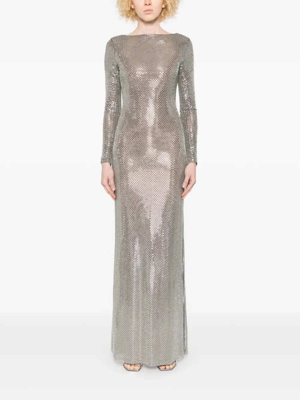 Self-Portrait Rhinestone Long Sleeve Maxi Dress Size M / US 6-8 / IT 42-44 - 2 Thumbnail