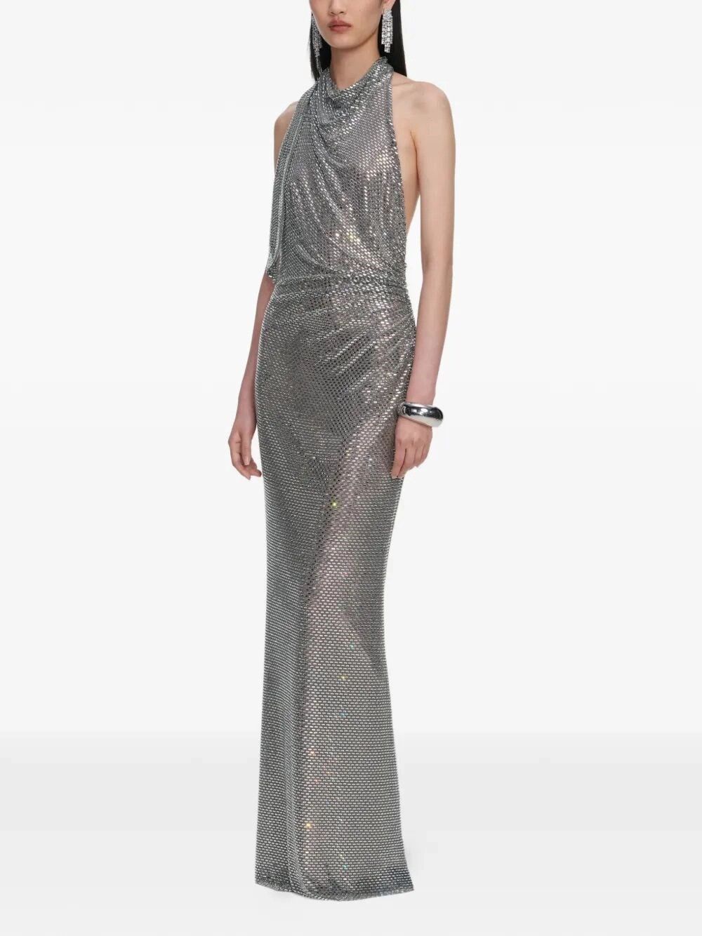 Self-Portrait Rhinestone Drape Maxi Dress Size S / US 4 / IT 40 - 2 Thumbnail