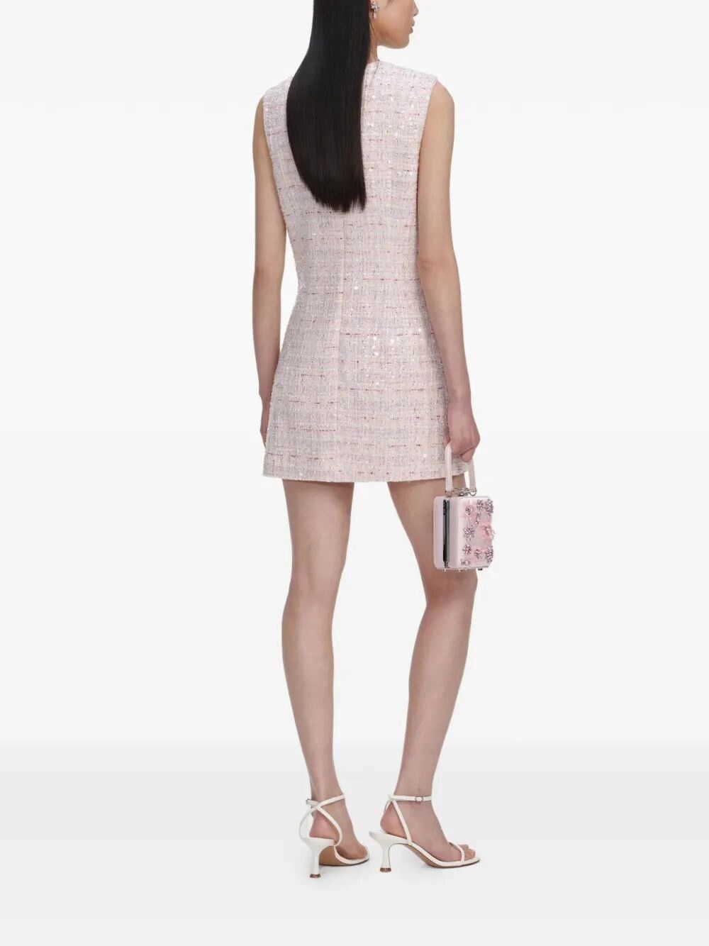 Self-Portrait Sequin Boucle Bow Mini Dress Size M / US 6-8 / IT 42-44 - 4 Thumbnail