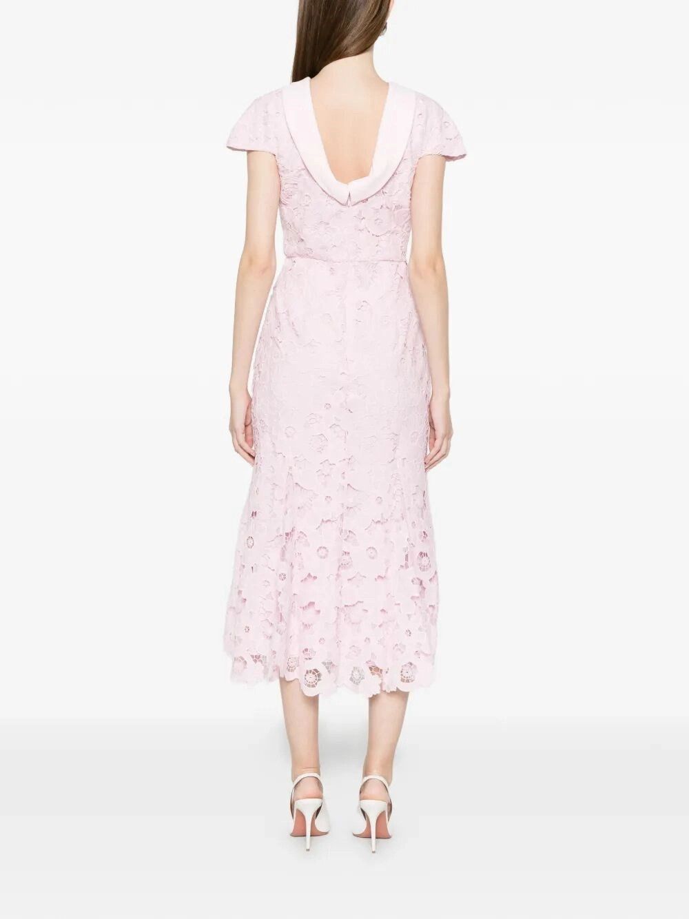 Self-Portrait Lace Scoop Back Midi Dress Size M / US 6-8 / IT 42-44 - 5 Thumbnail